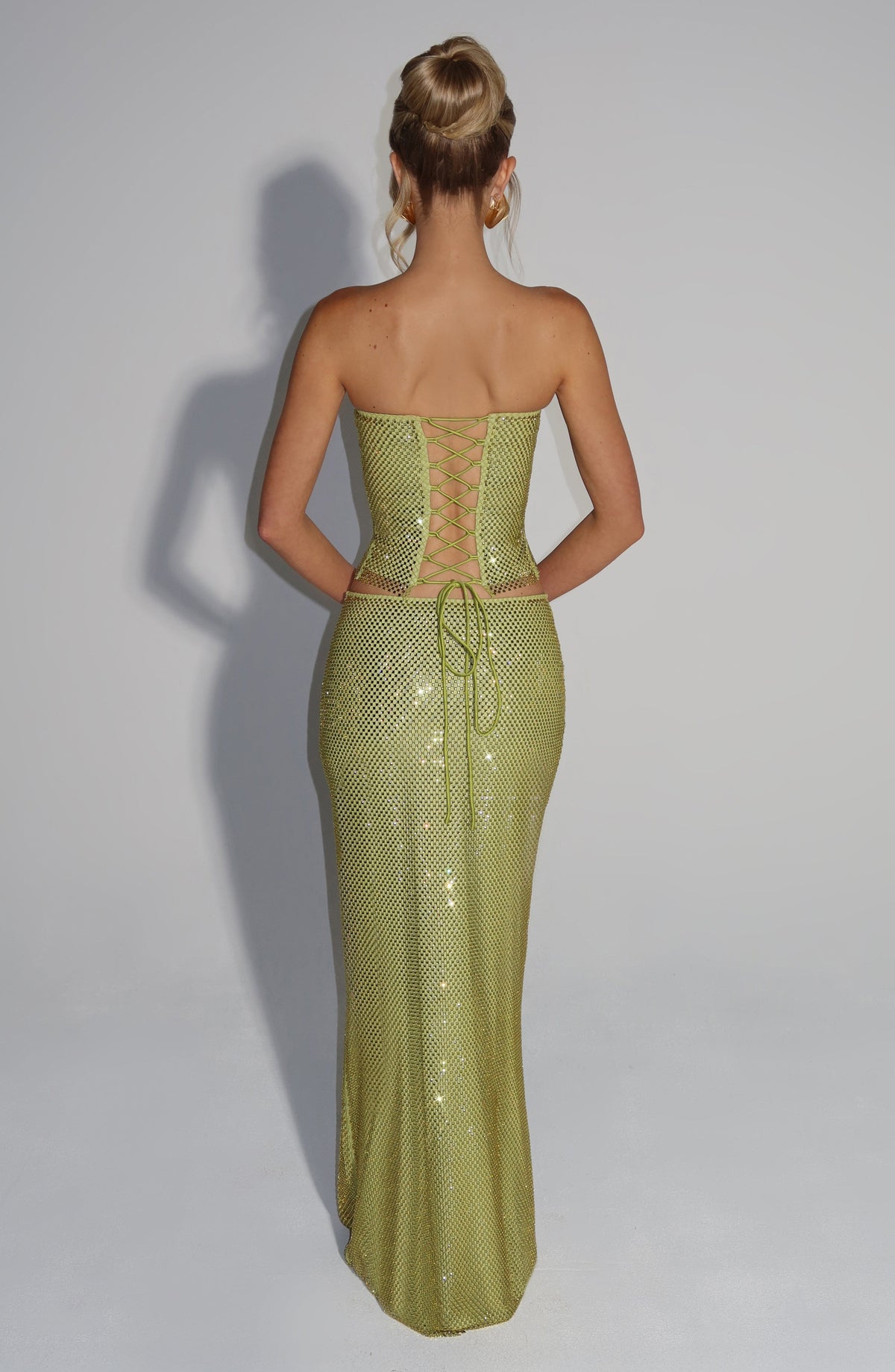 Flourenne Halia Maxi Skirt in Olive