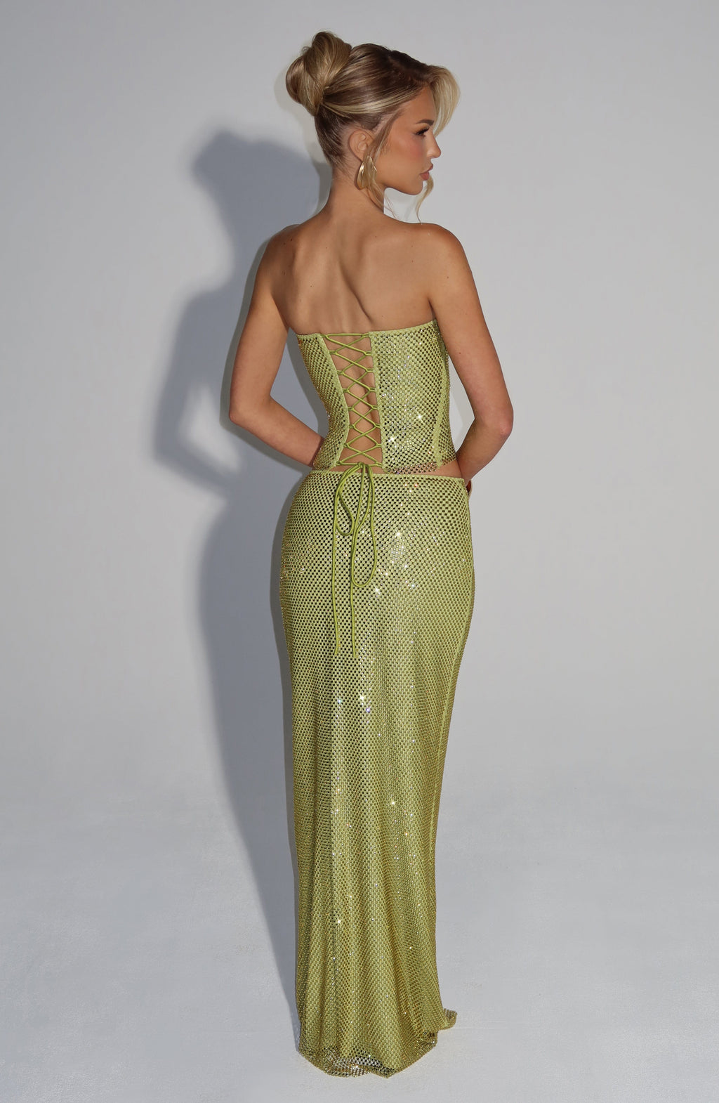 Flourenne Halia Maxi Skirt in Olive