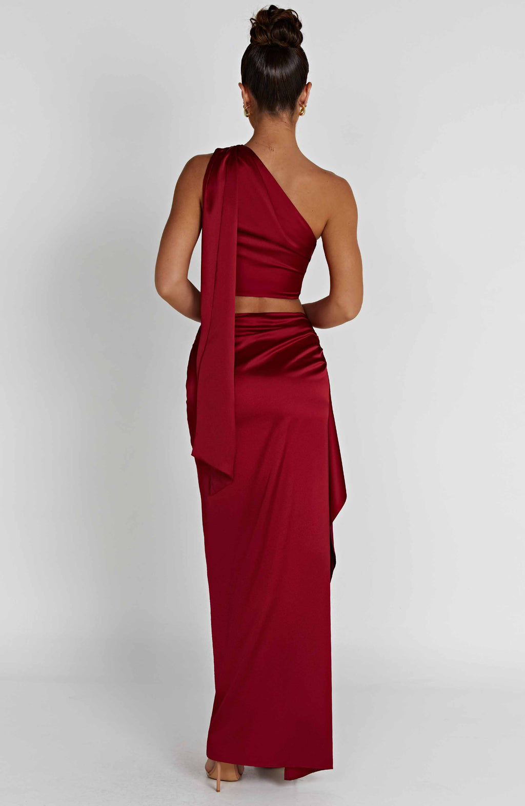 Flourenne Halsea Maxi Skirt in Wine