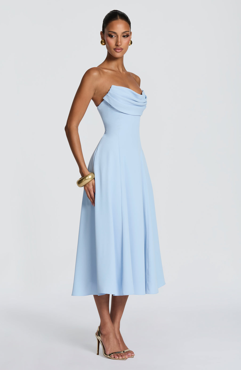 Flourenne Harlowe Midi Dress in Glacier Blue