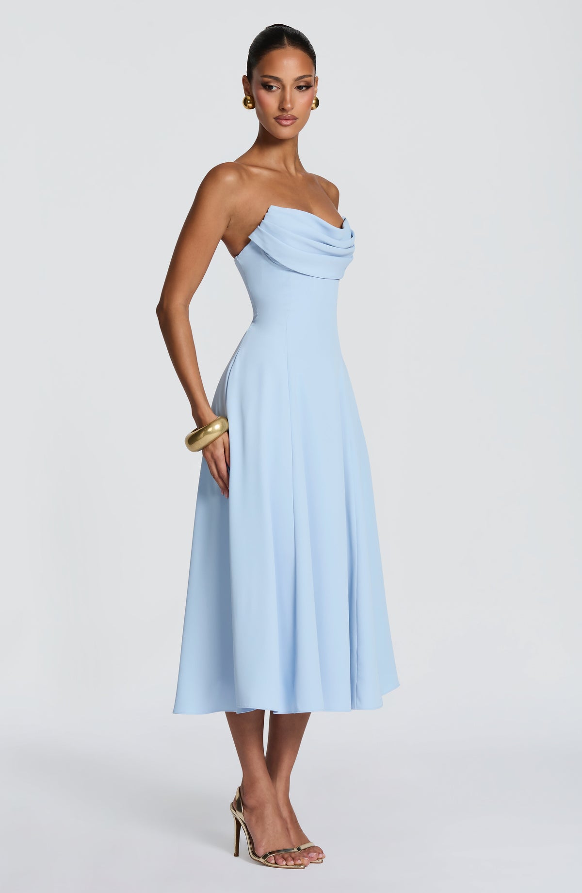 Flourenne Harlowe Midi Dress in Glacier Blue