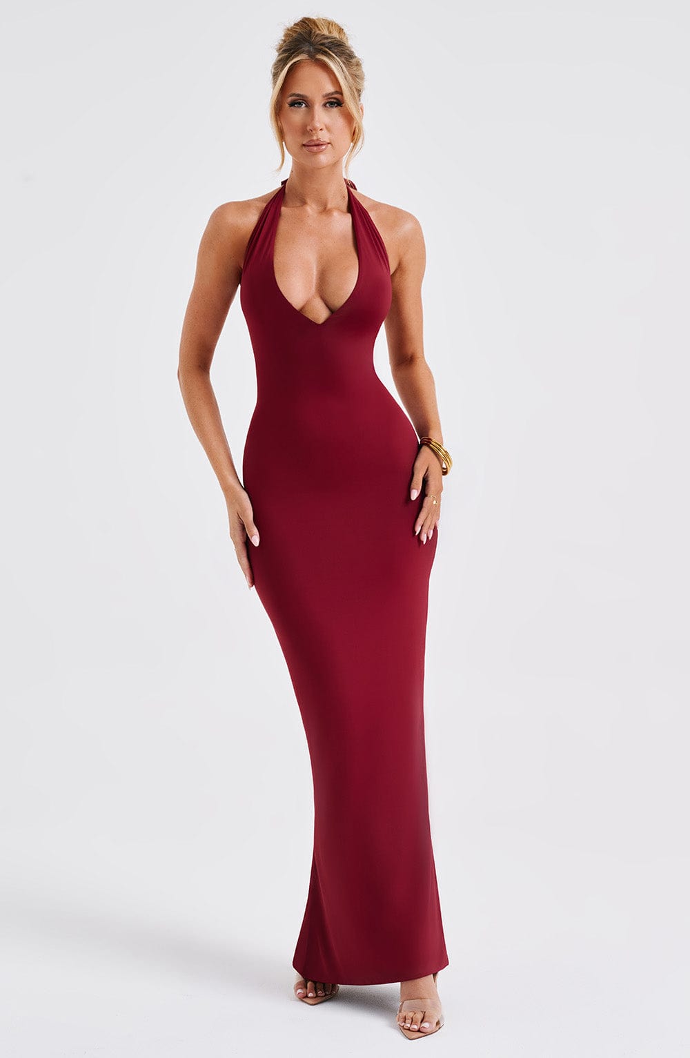 Flourenne Harmonie Maxi Dress in Burgundy