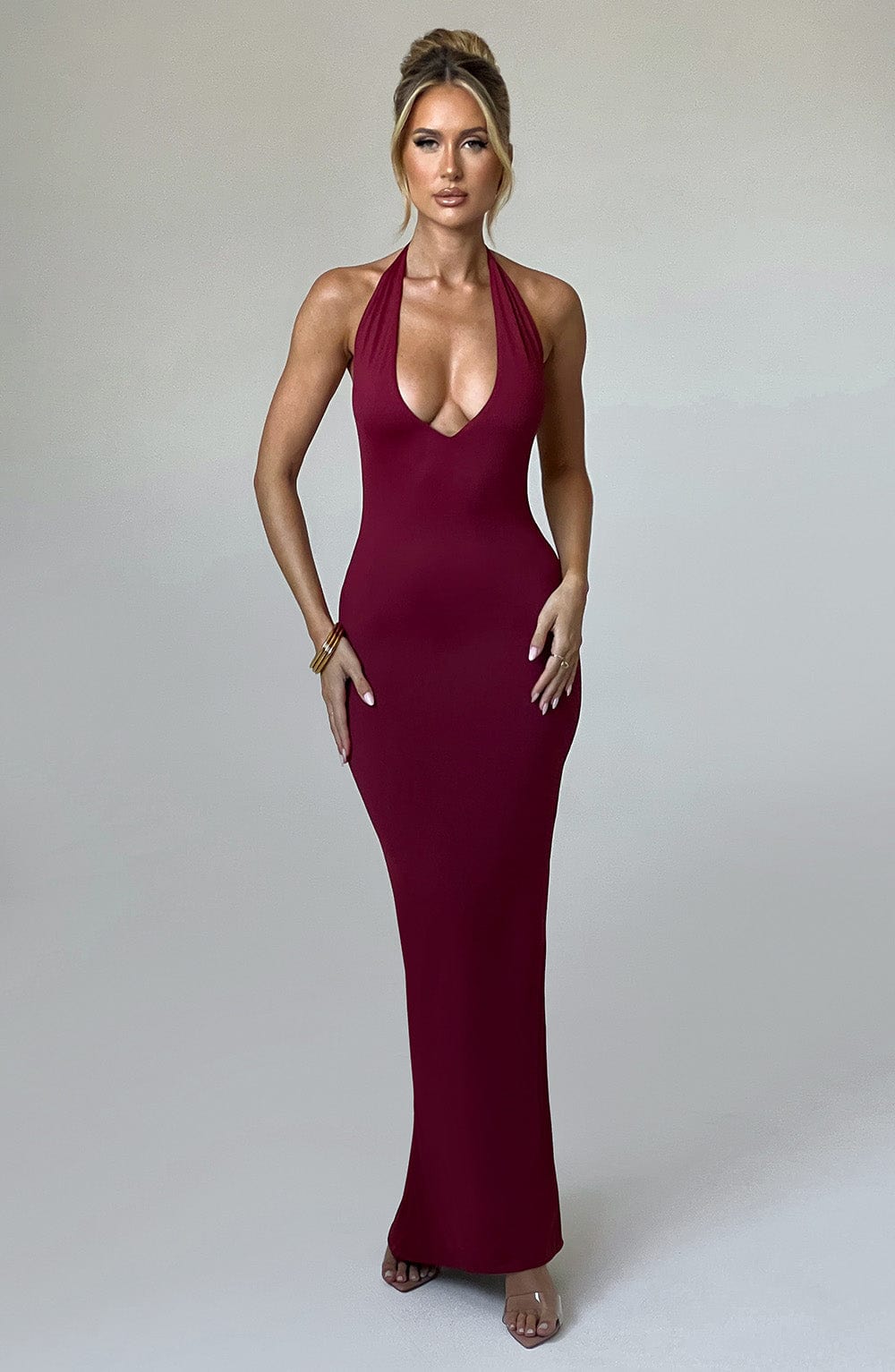 Flourenne Harmonie Maxi Dress in Burgundy