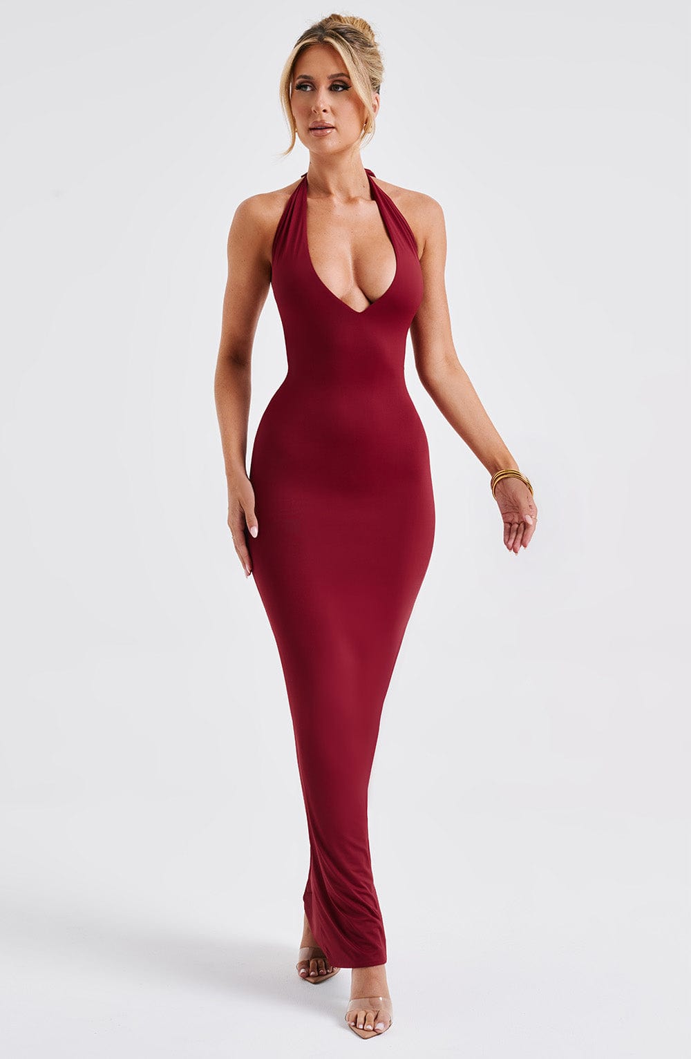 Flourenne Harmonie Maxi Dress in Burgundy
