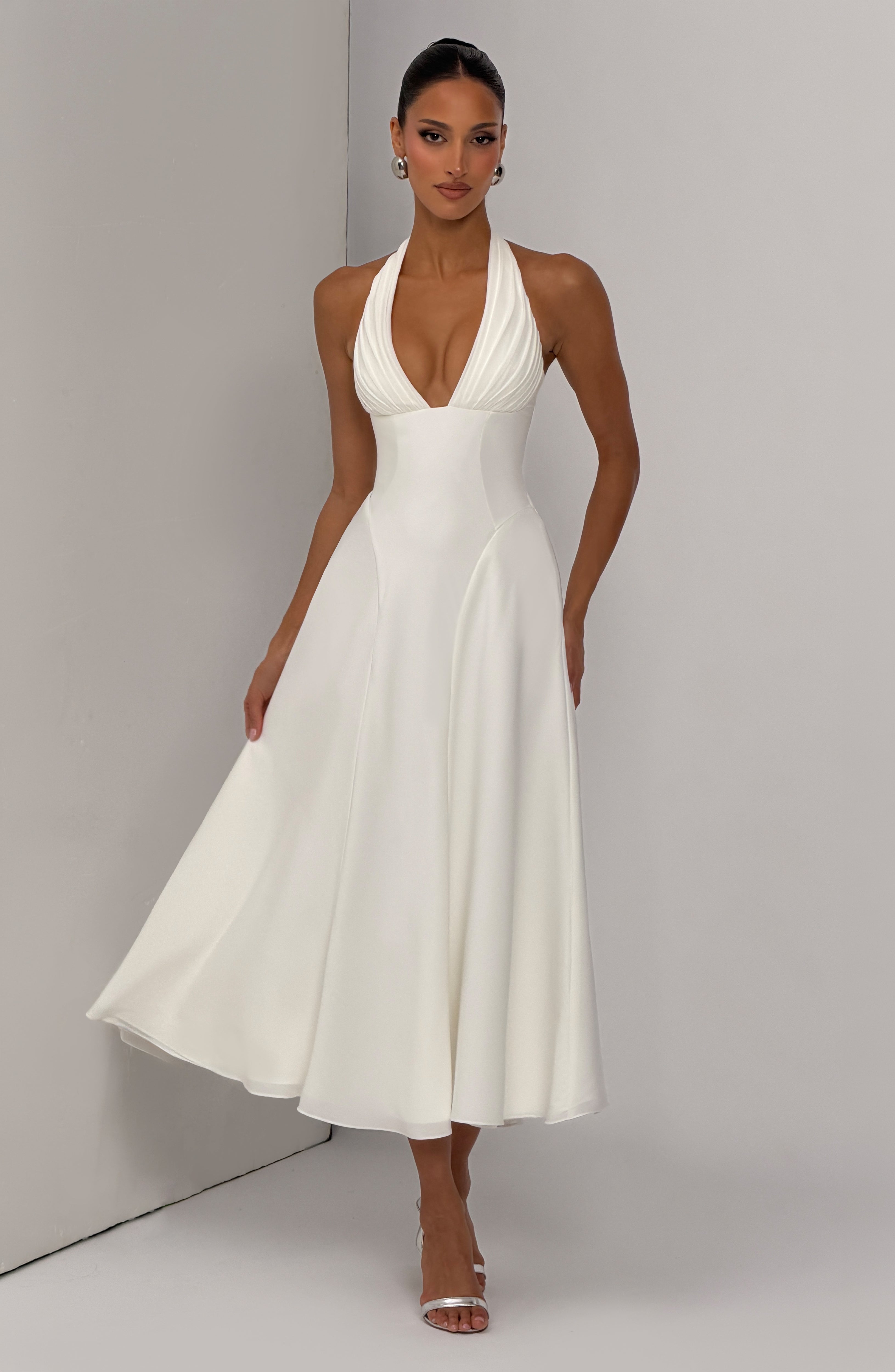 Flourenne Haylen Midi Dress in Ivory