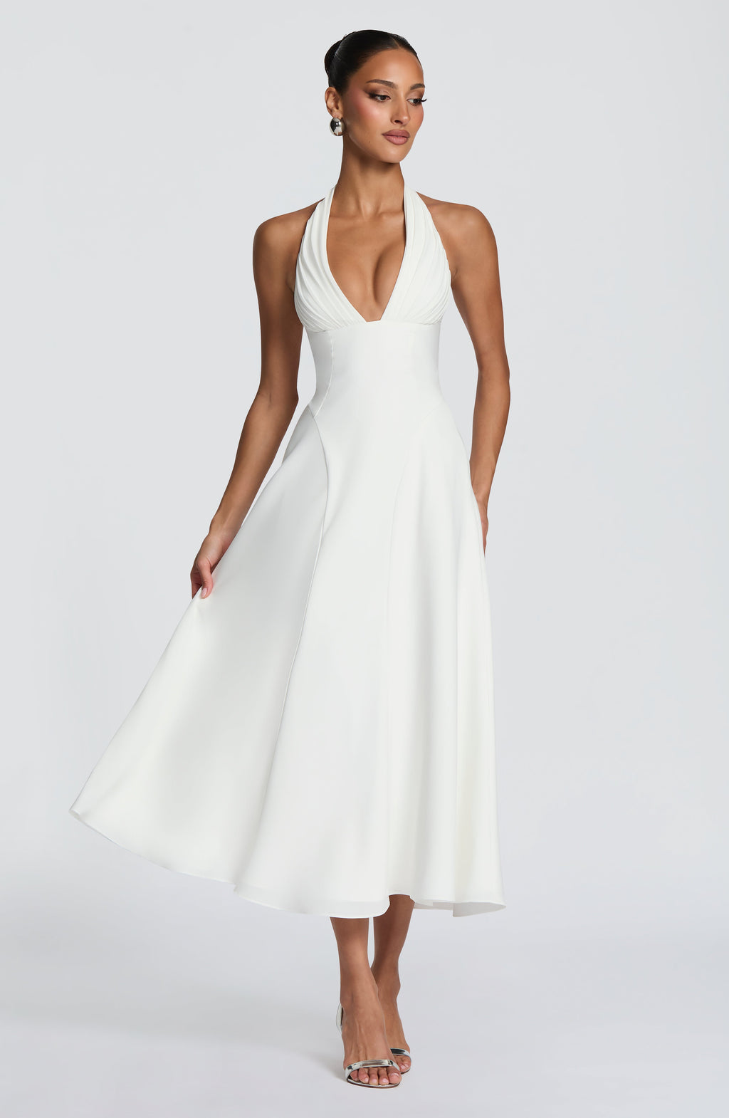 Flourenne Haylen Midi Dress in Ivory