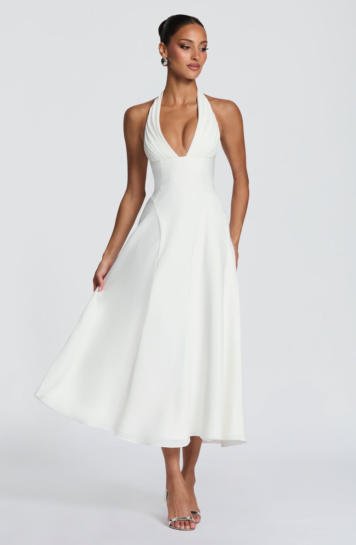 Flourenne Haylen Midi Dress in Ivory