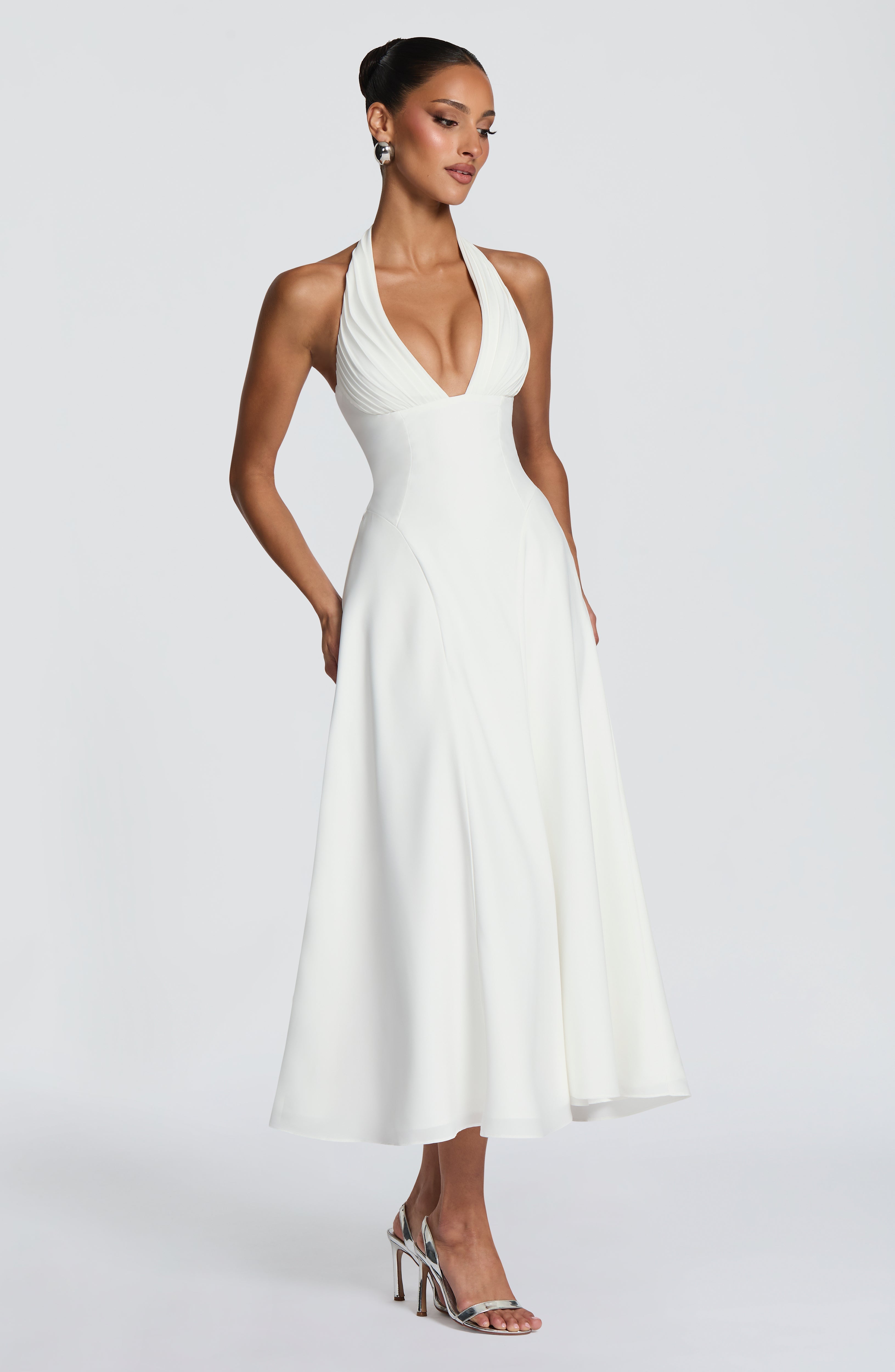 Flourenne Haylen Midi Dress in Ivory