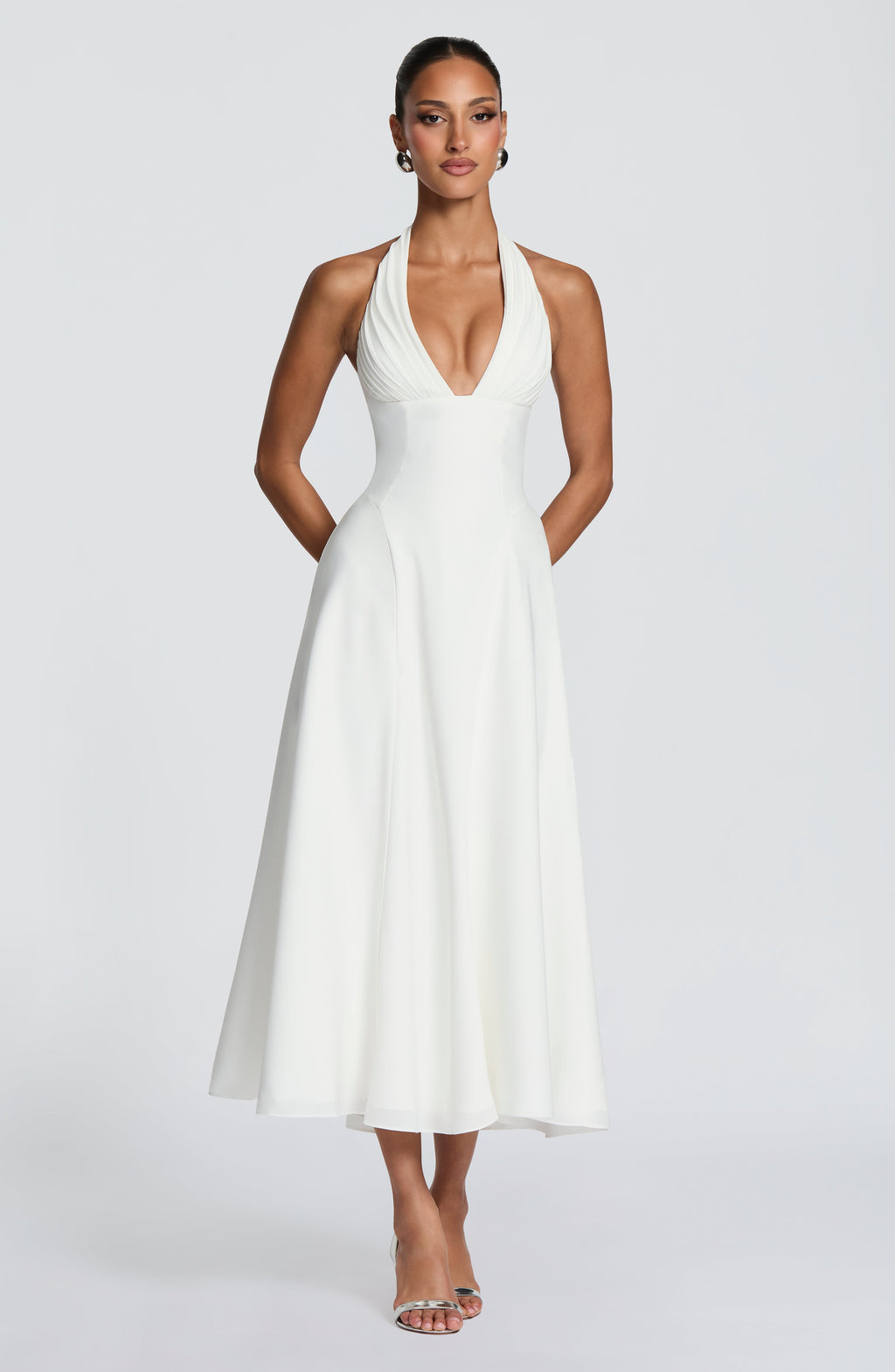 Flourenne Haylen Midi Dress in Ivory