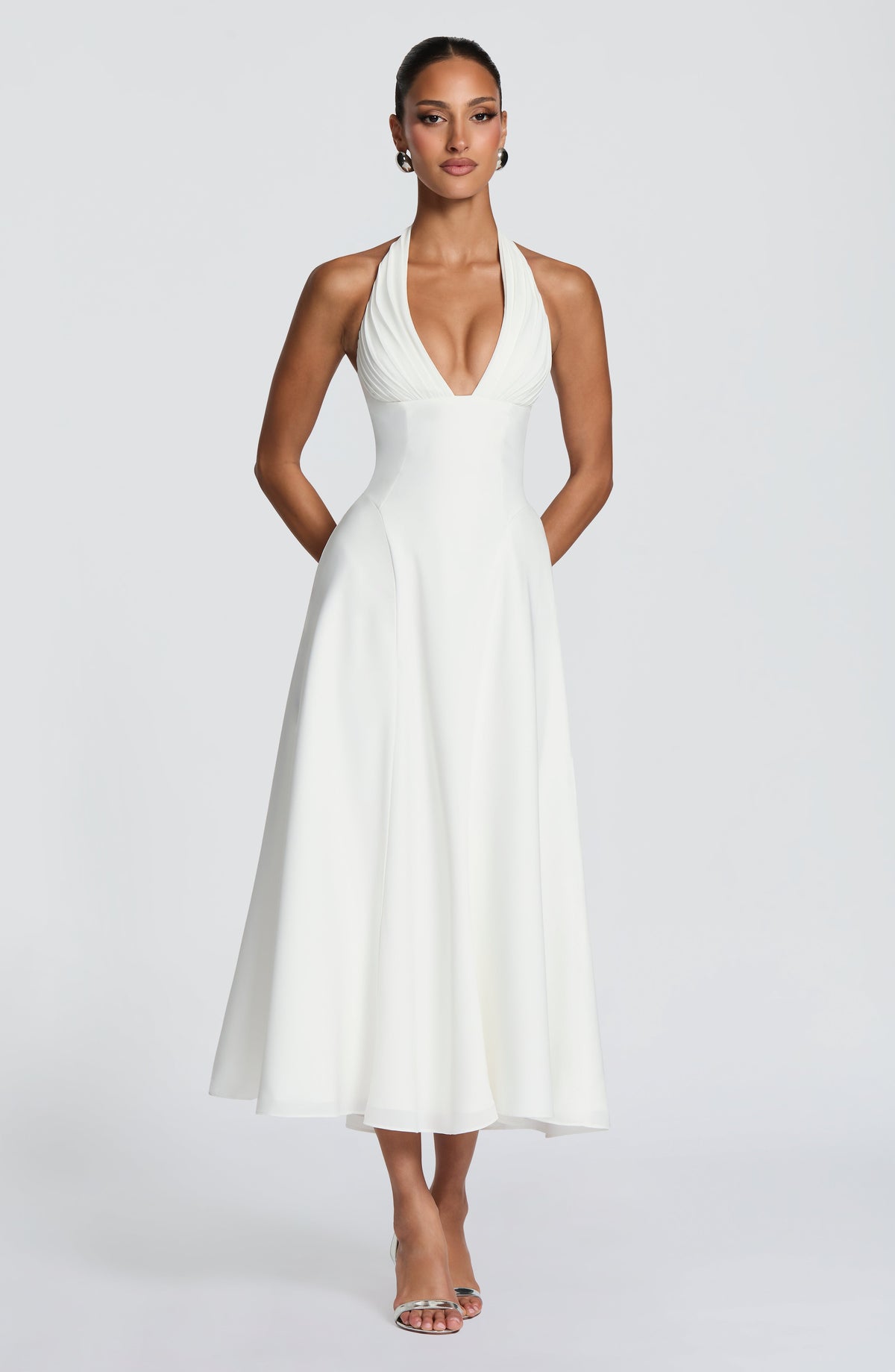 Flourenne Haylen Midi Dress in Ivory