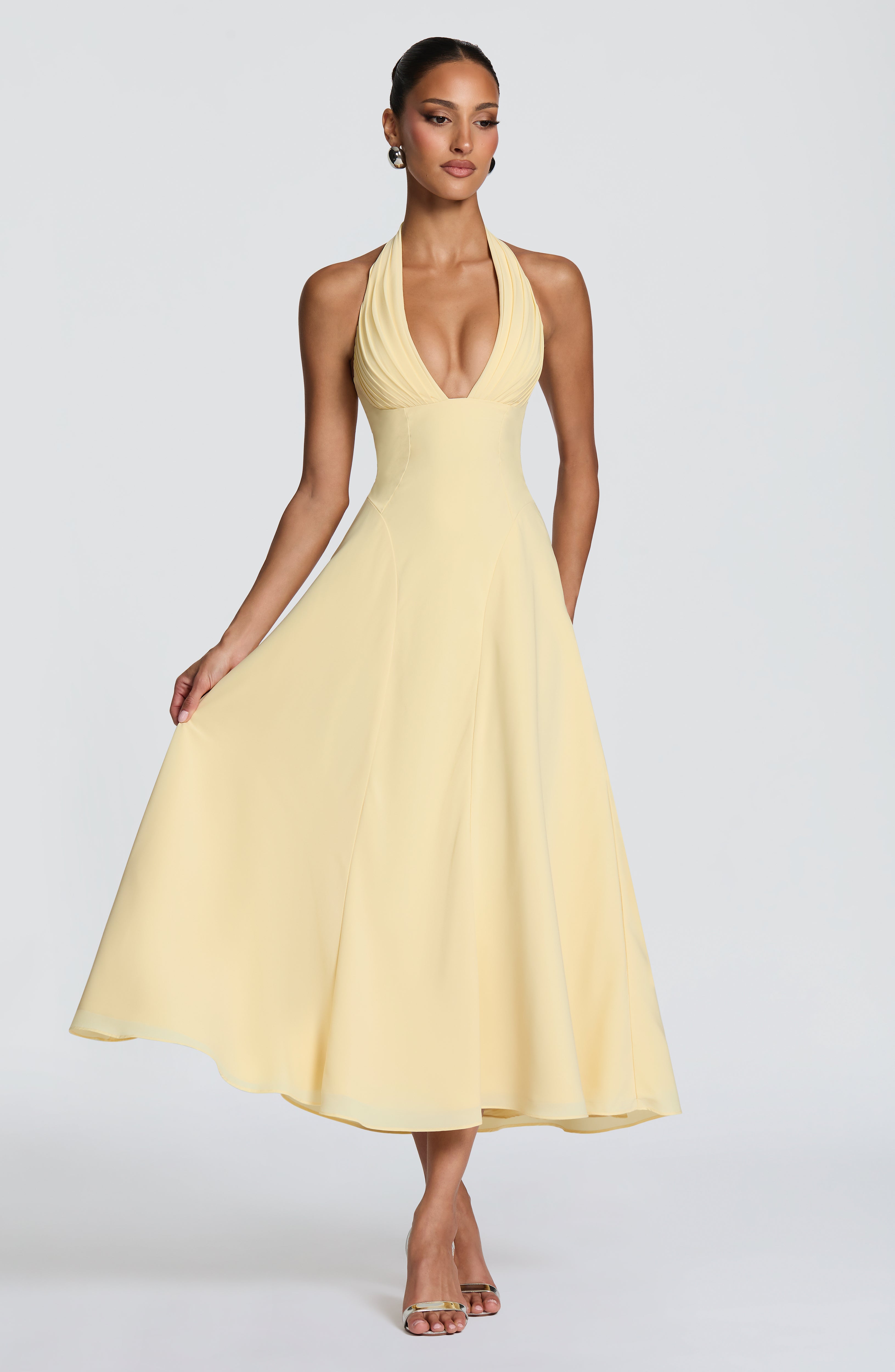 Flourenne Haylen Midi Dress in Lemon