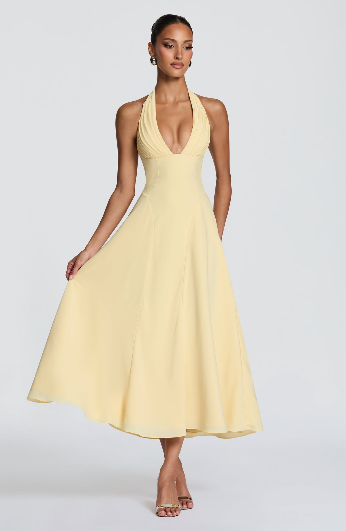 Flourenne Haylen Midi Dress in Lemon