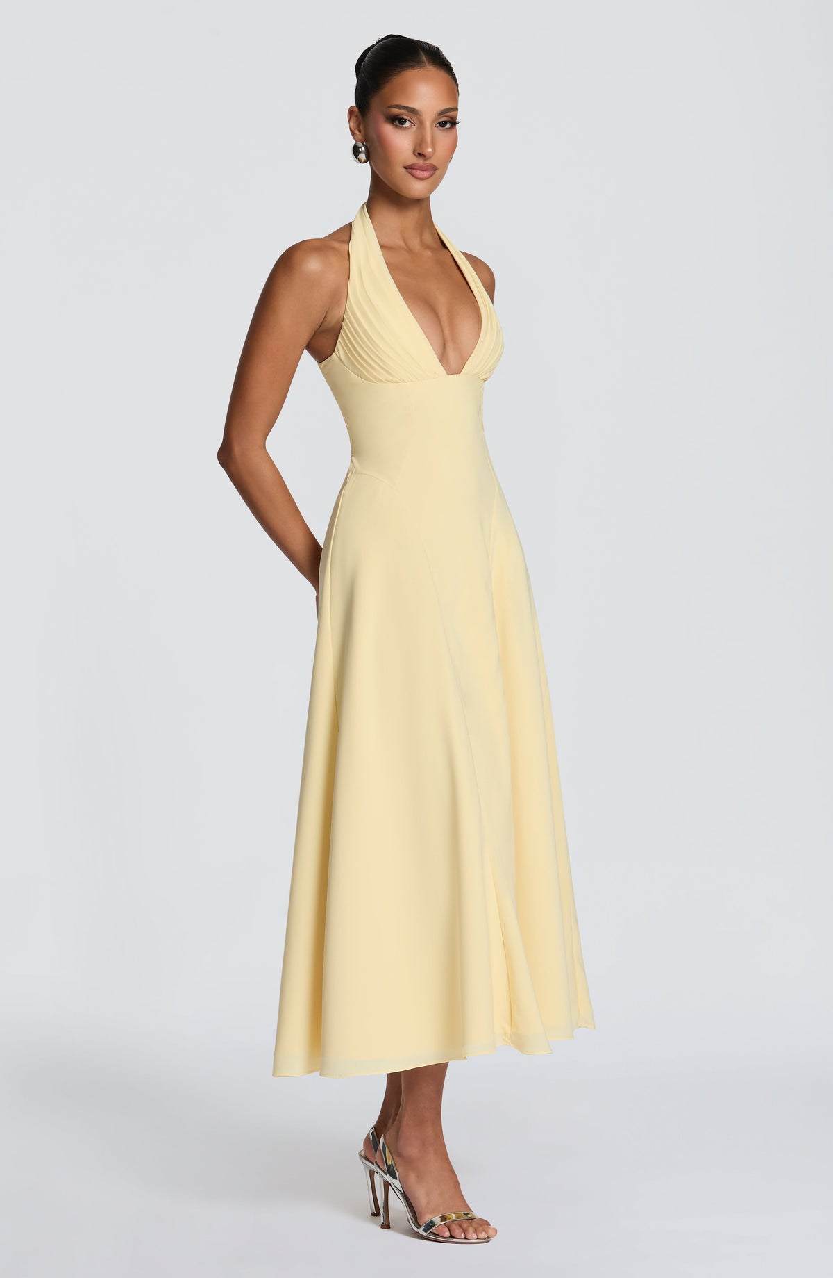 Flourenne Haylen Midi Dress in Lemon