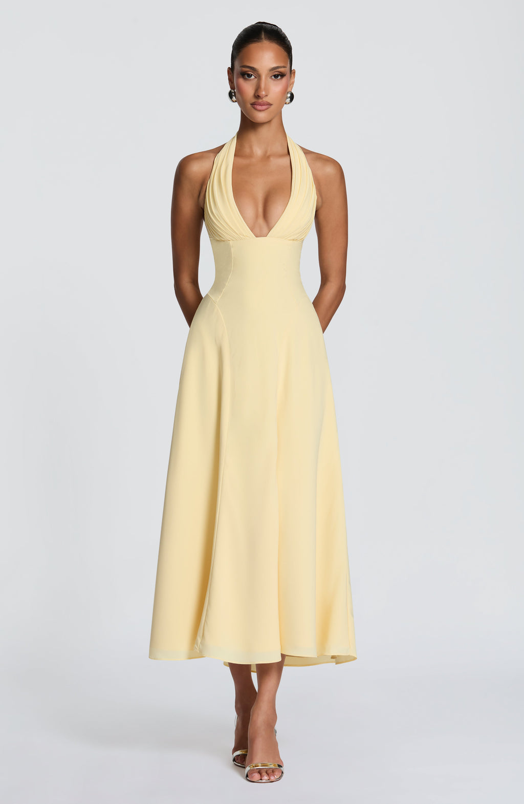 Flourenne Haylen Midi Dress in Lemon