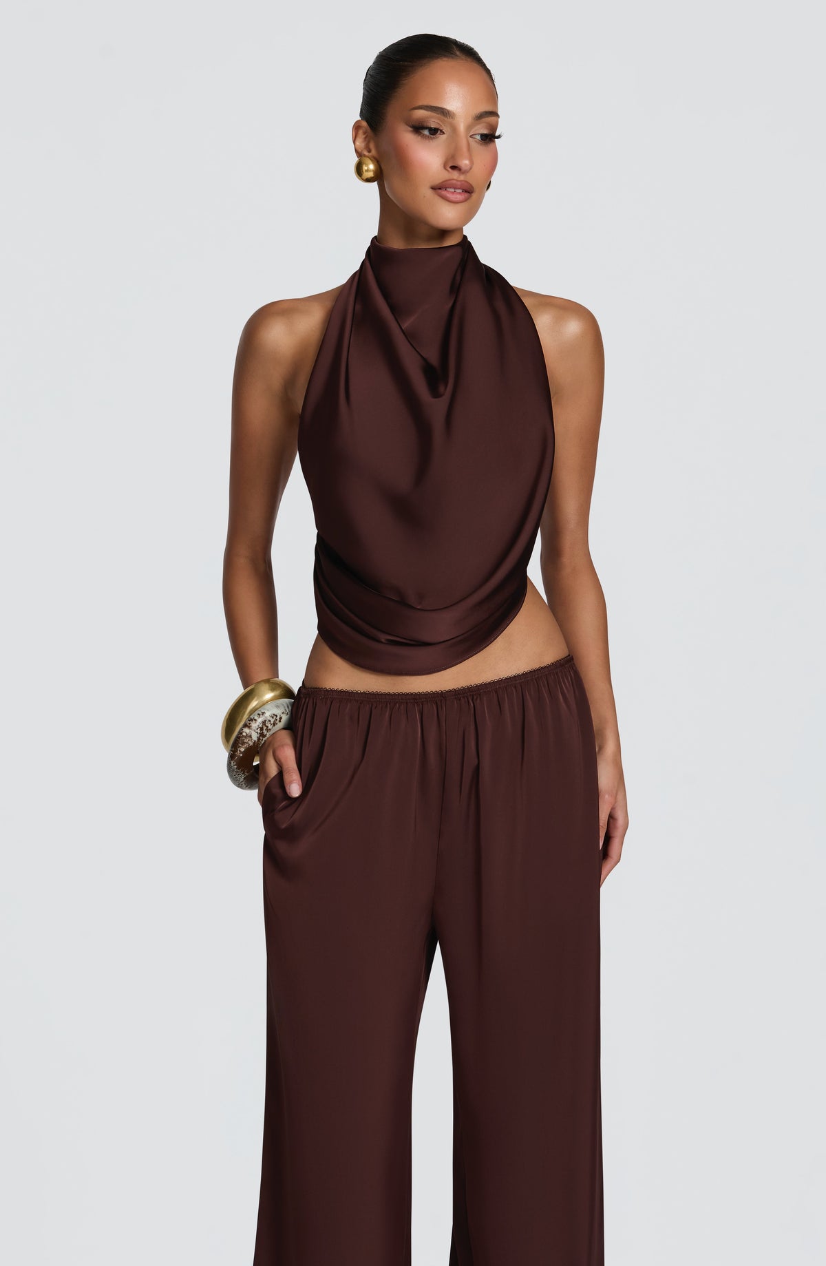 Flourenne Hazelle Top in Plum Brown