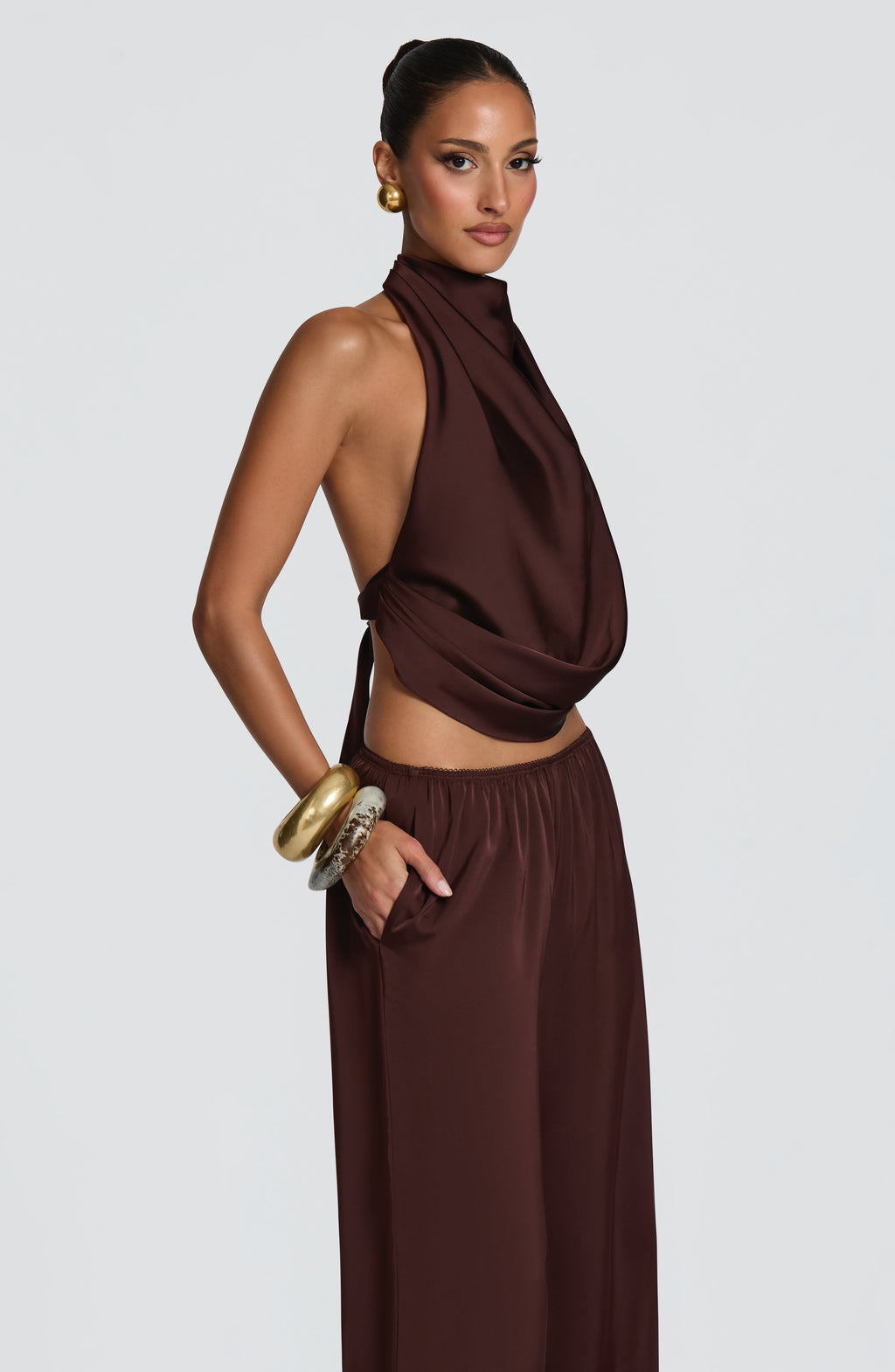 Flourenne Hazelle Top in Plum Brown
