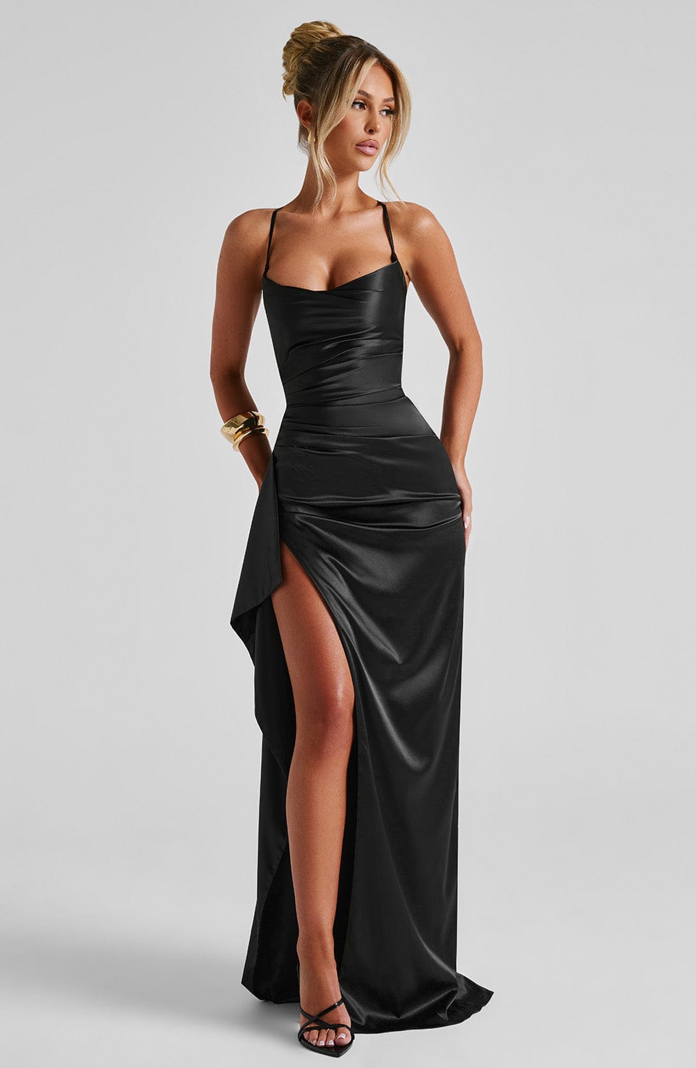 Flourenne Helena Maxi Dress in Black