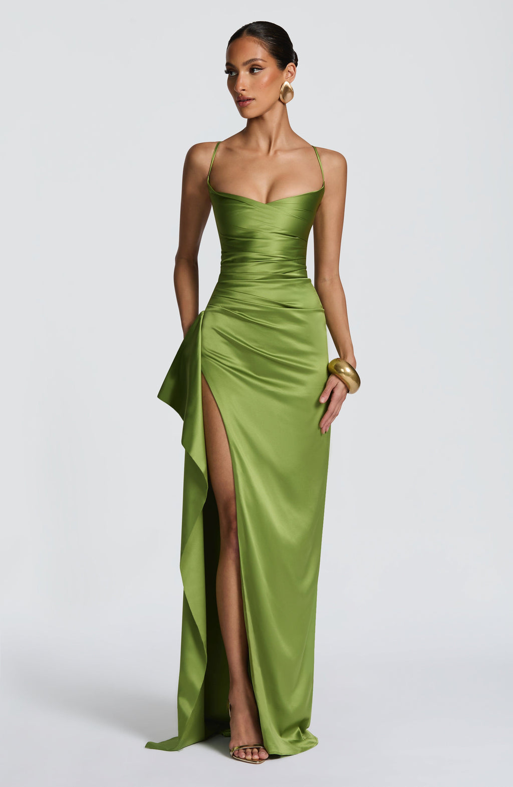 Flourenne Helena Maxi Dress in Olive