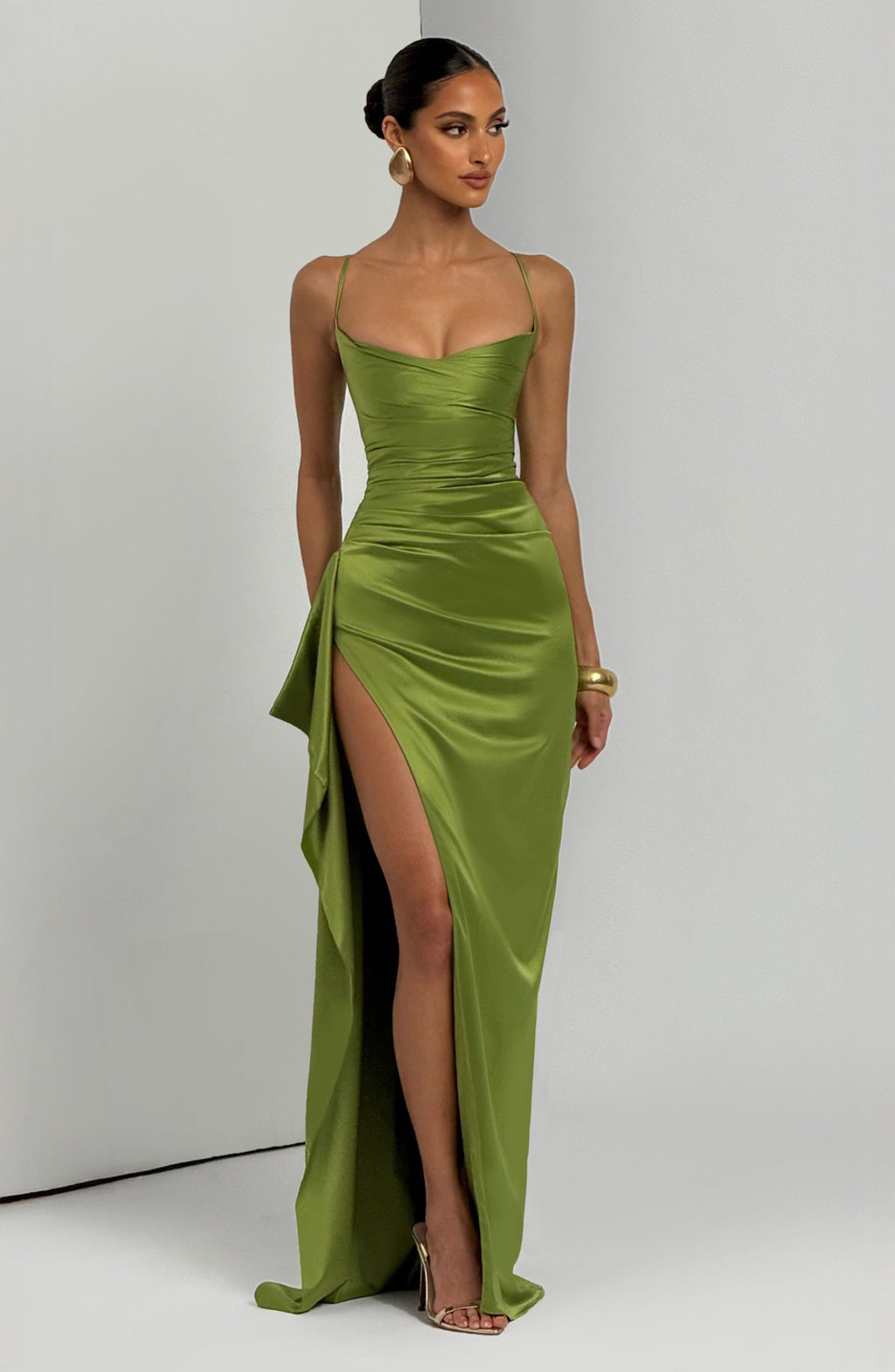 Flourenne Helena Maxi Dress in Olive