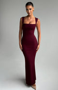 Flourenne Helenya Maxi Dress in Cherry Lacquer