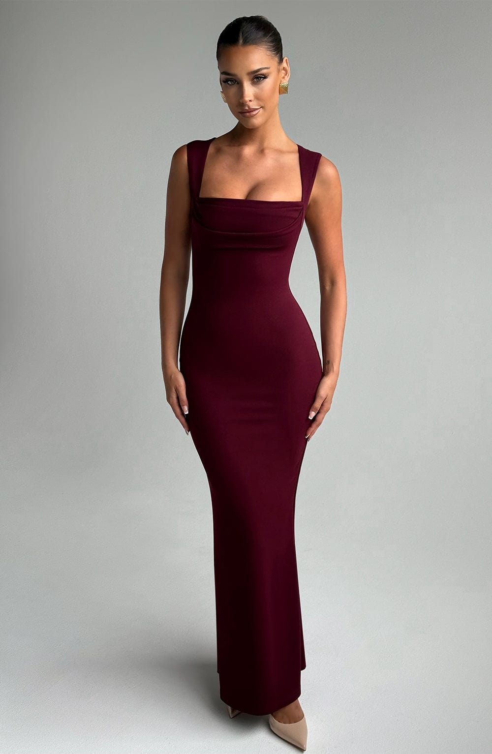 Flourenne Helenya Maxi Dress in Cherry Lacquer