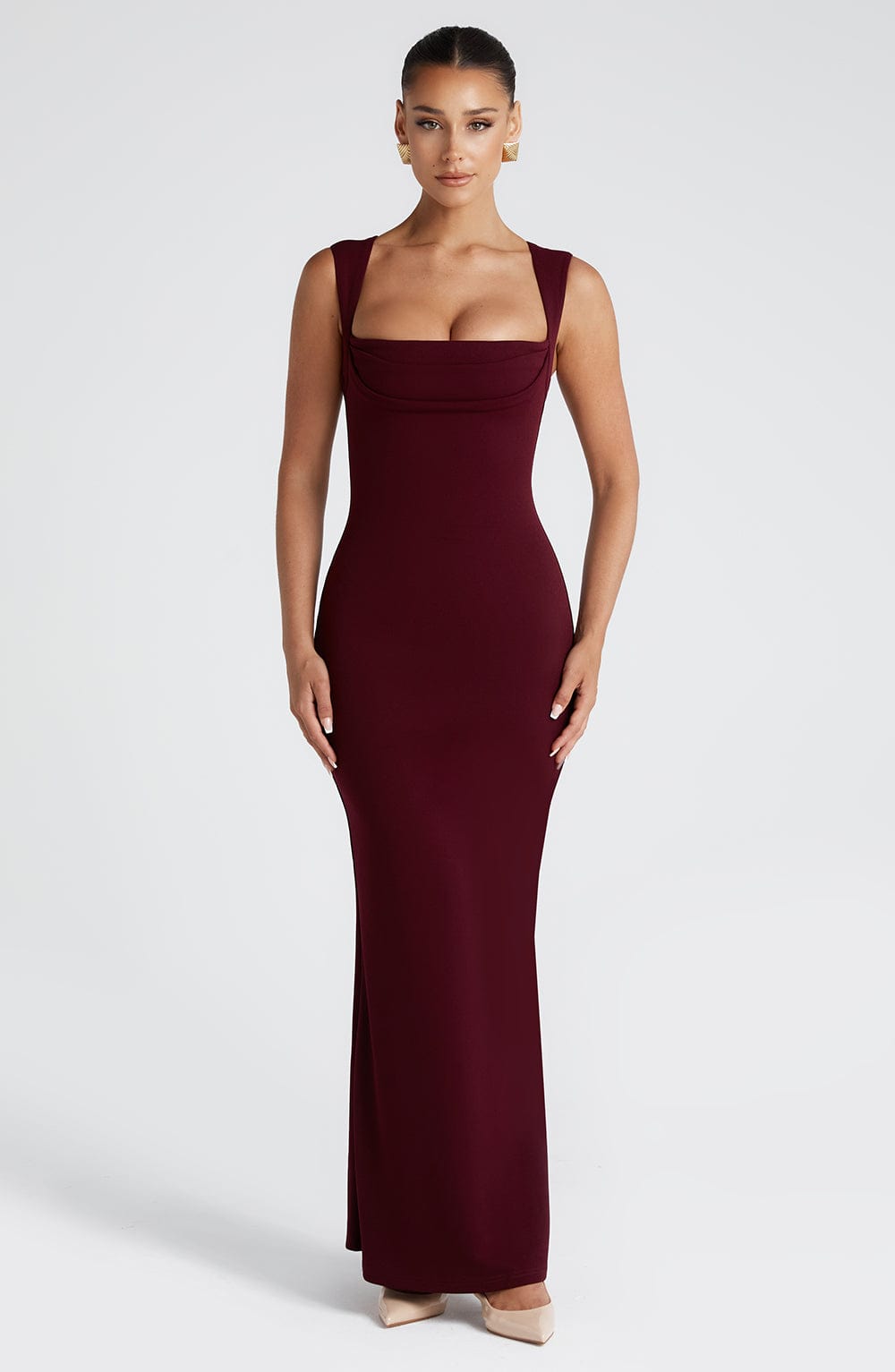 Flourenne Helenya Maxi Dress in Cherry Lacquer