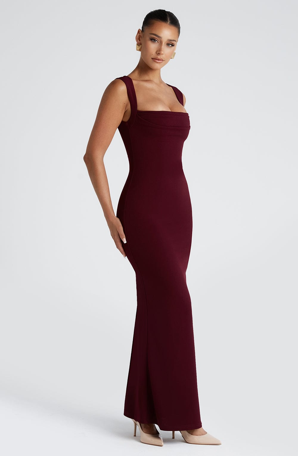 Flourenne Helenya Maxi Dress in Cherry Lacquer