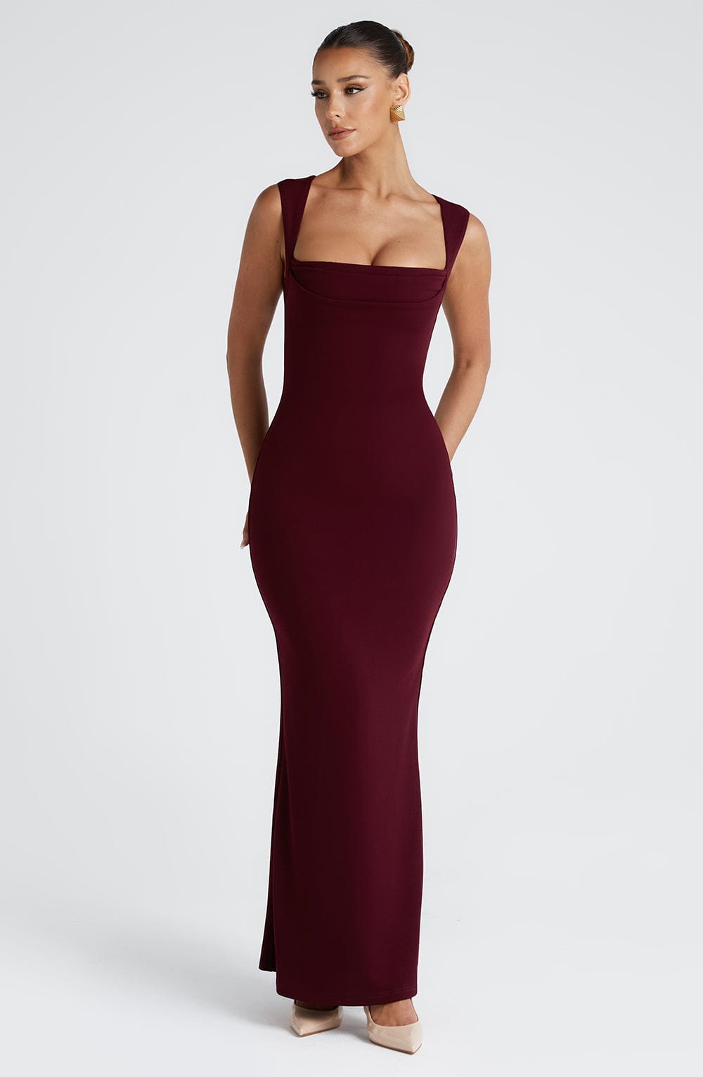 Flourenne Helenya Maxi Dress in Cherry Lacquer