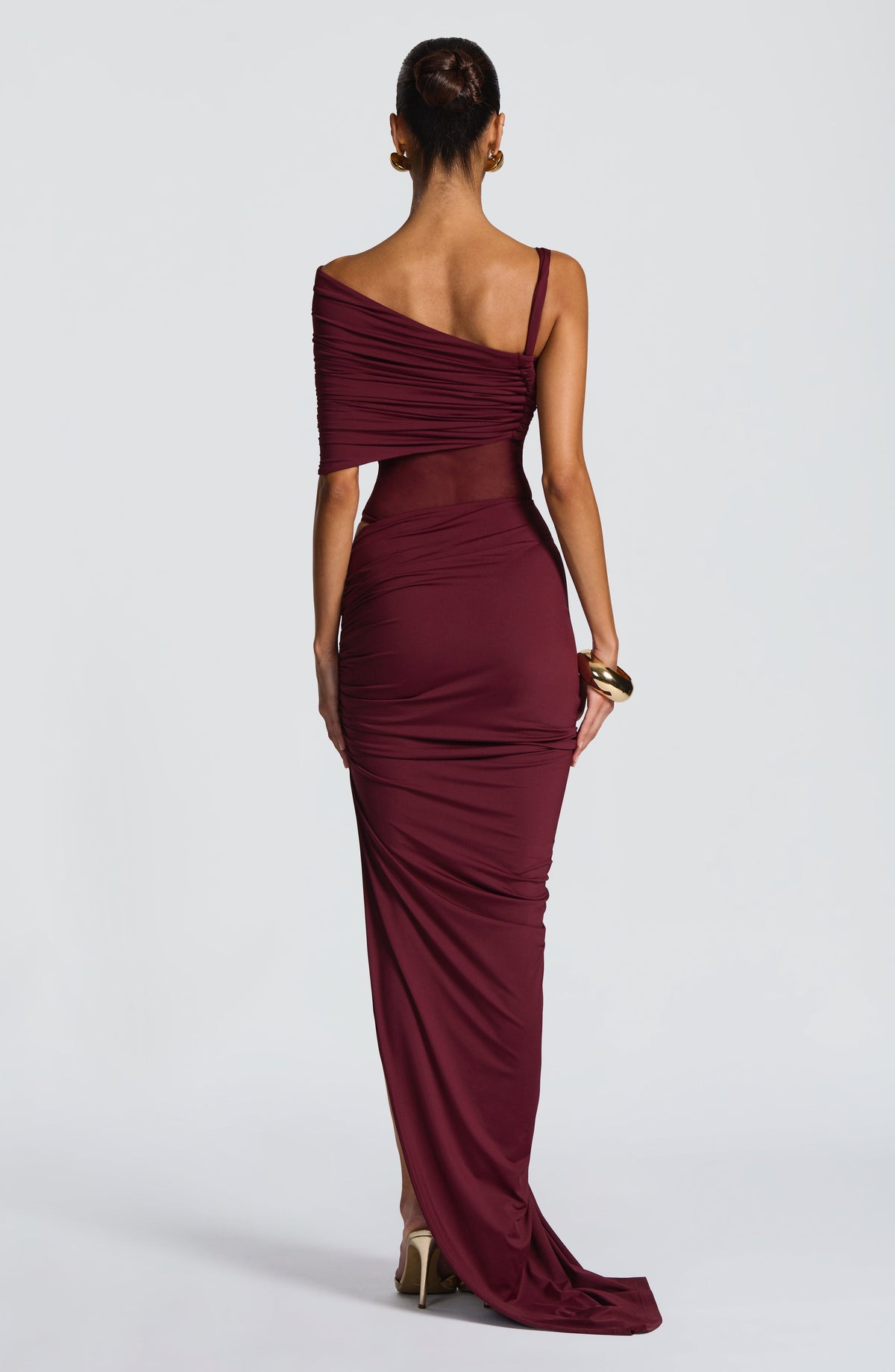 Flourenne Henriella Maxi Skirt in Cherry Lacquer