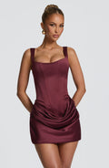 Flourenne Imogena Mini Dress in Cherry Lacquer