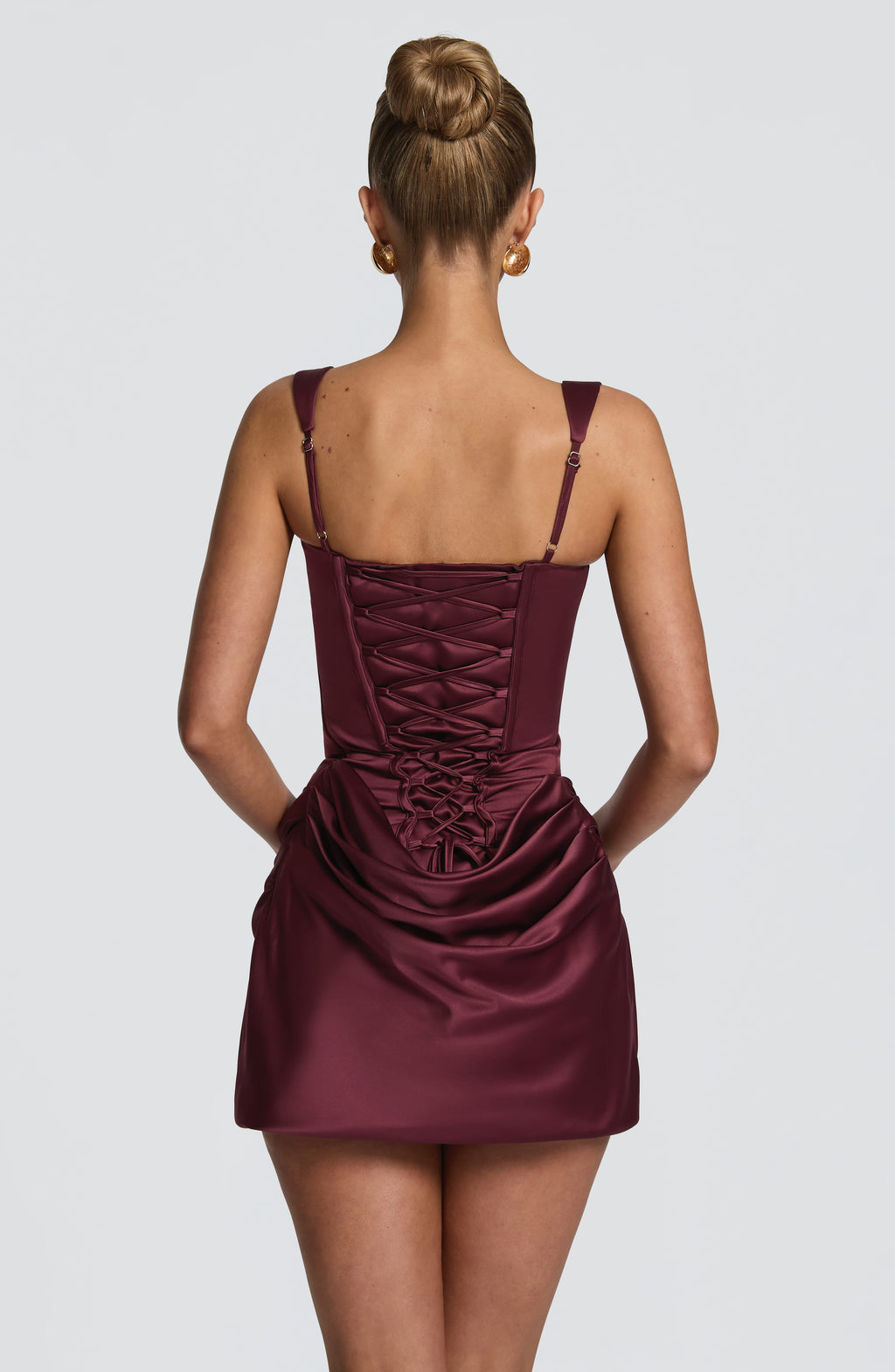 Flourenne Imogena Mini Dress in Cherry Lacquer