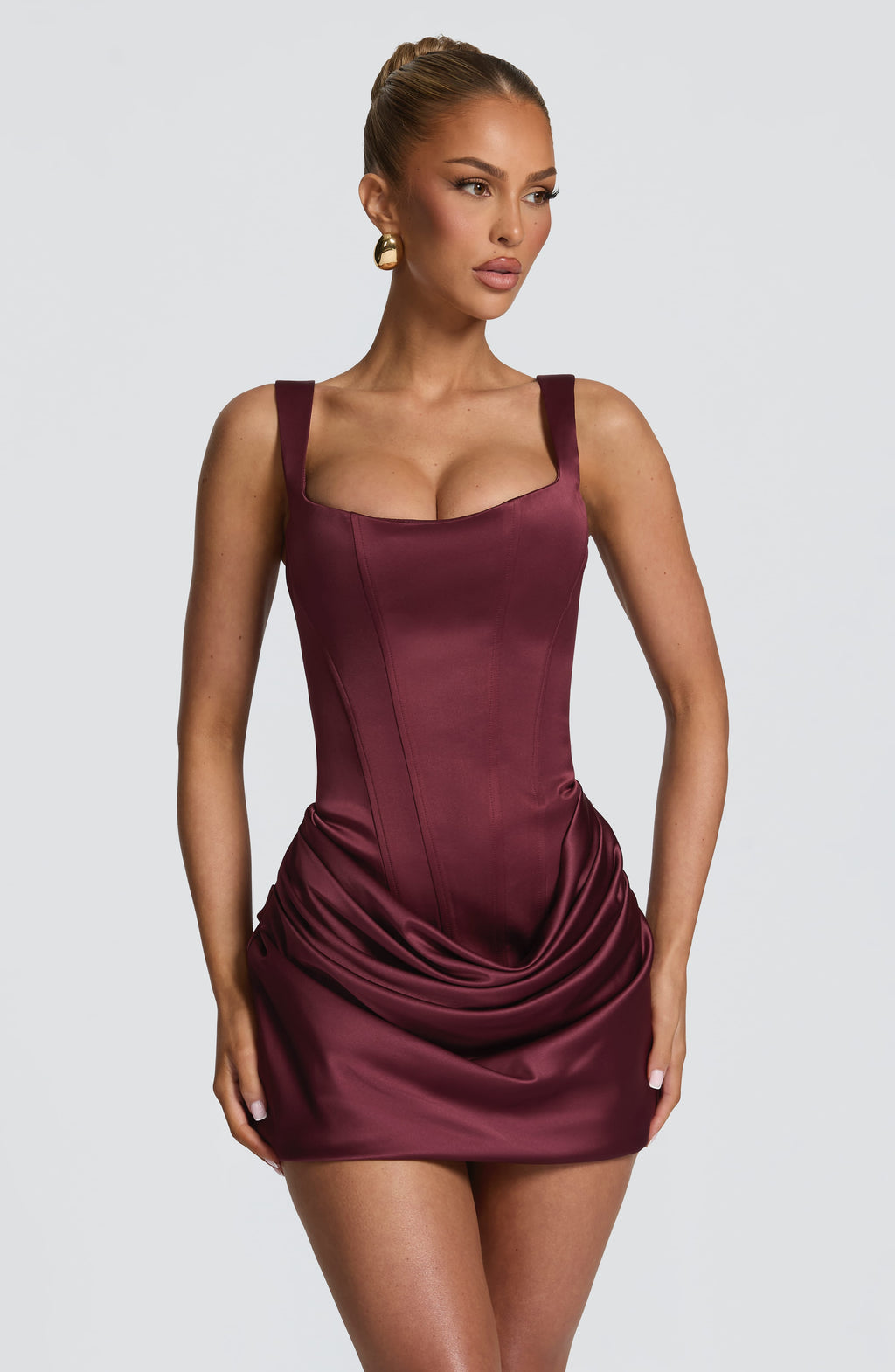 Flourenne Imogena Mini Dress in Cherry Lacquer