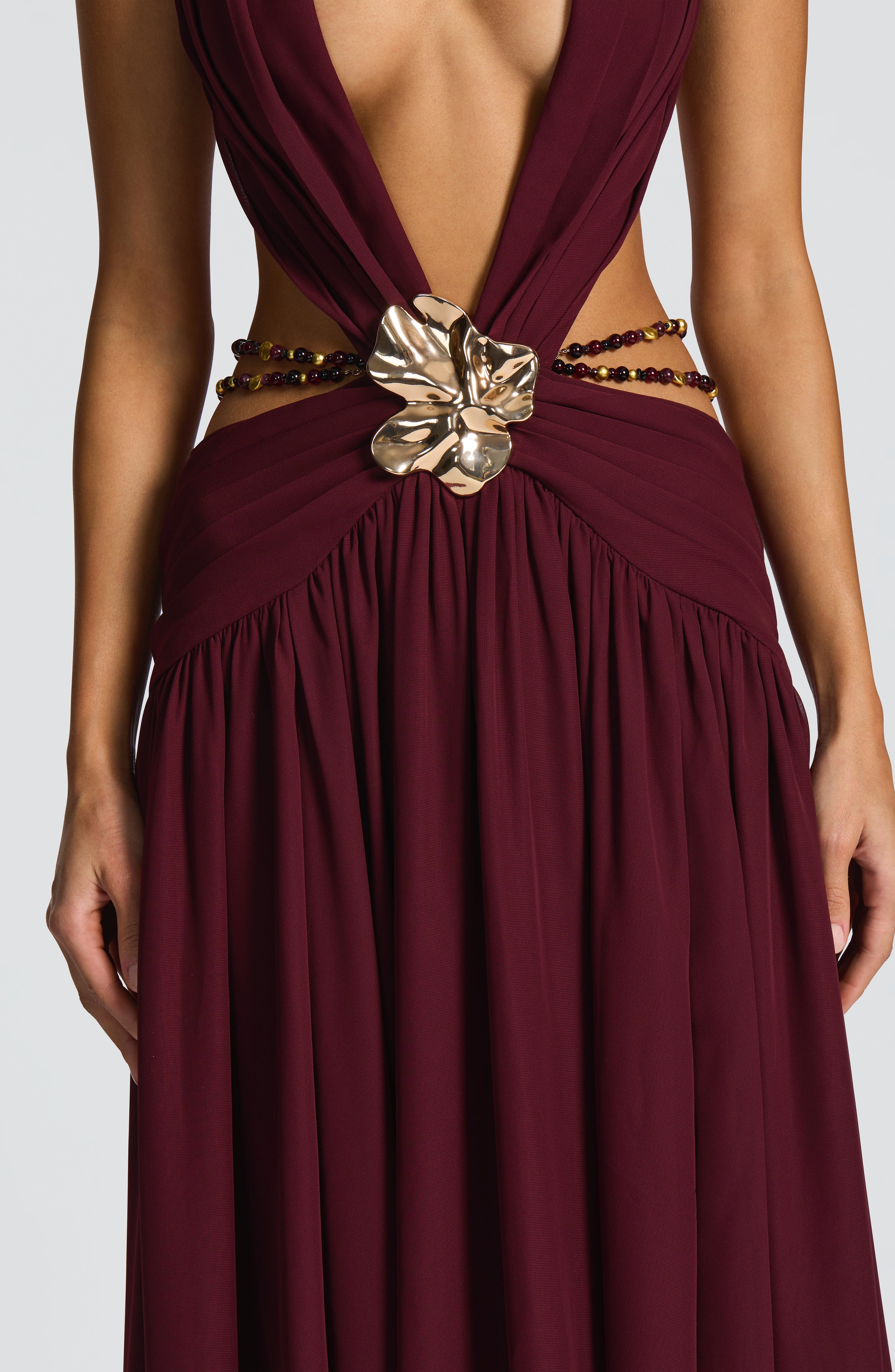 Flourenne Indianne Maxi Dress in Cherry Lacquer