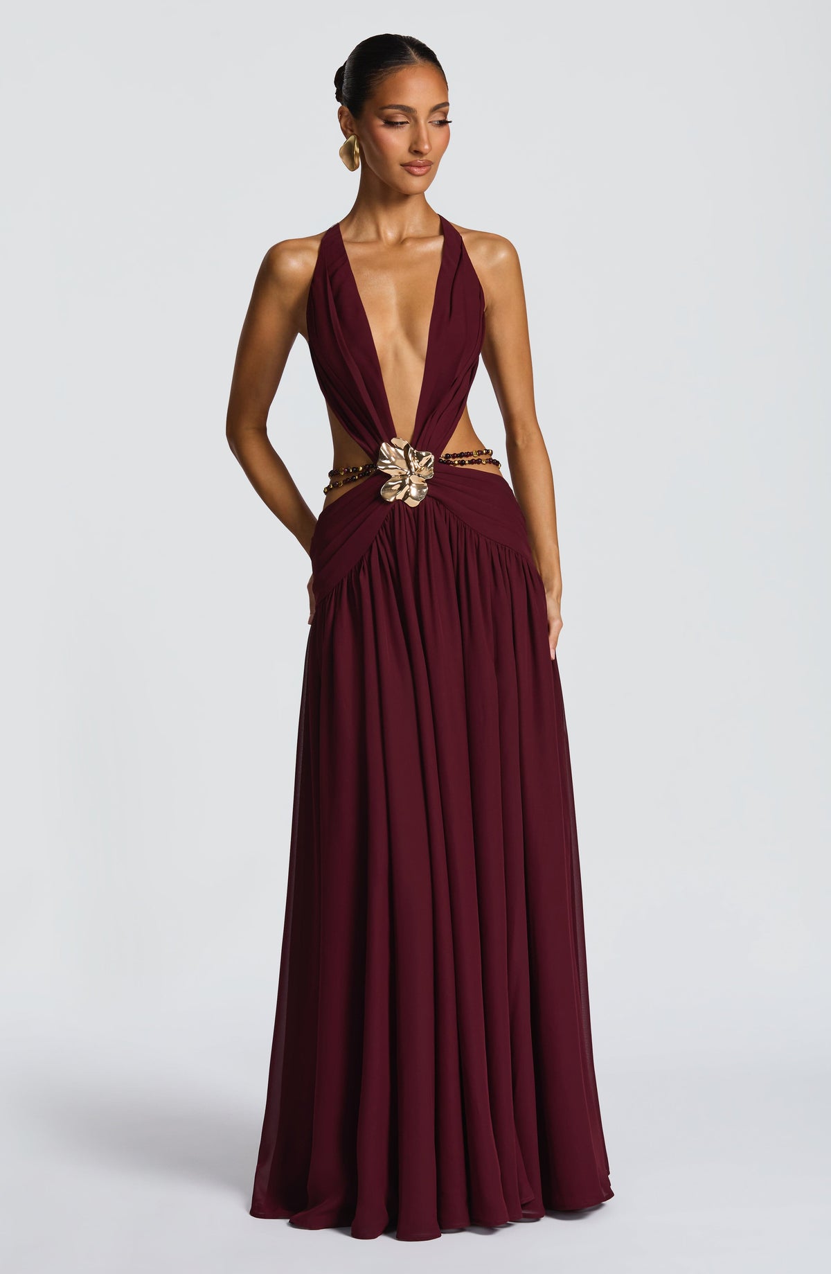 Flourenne Indianne Maxi Dress in Cherry Lacquer