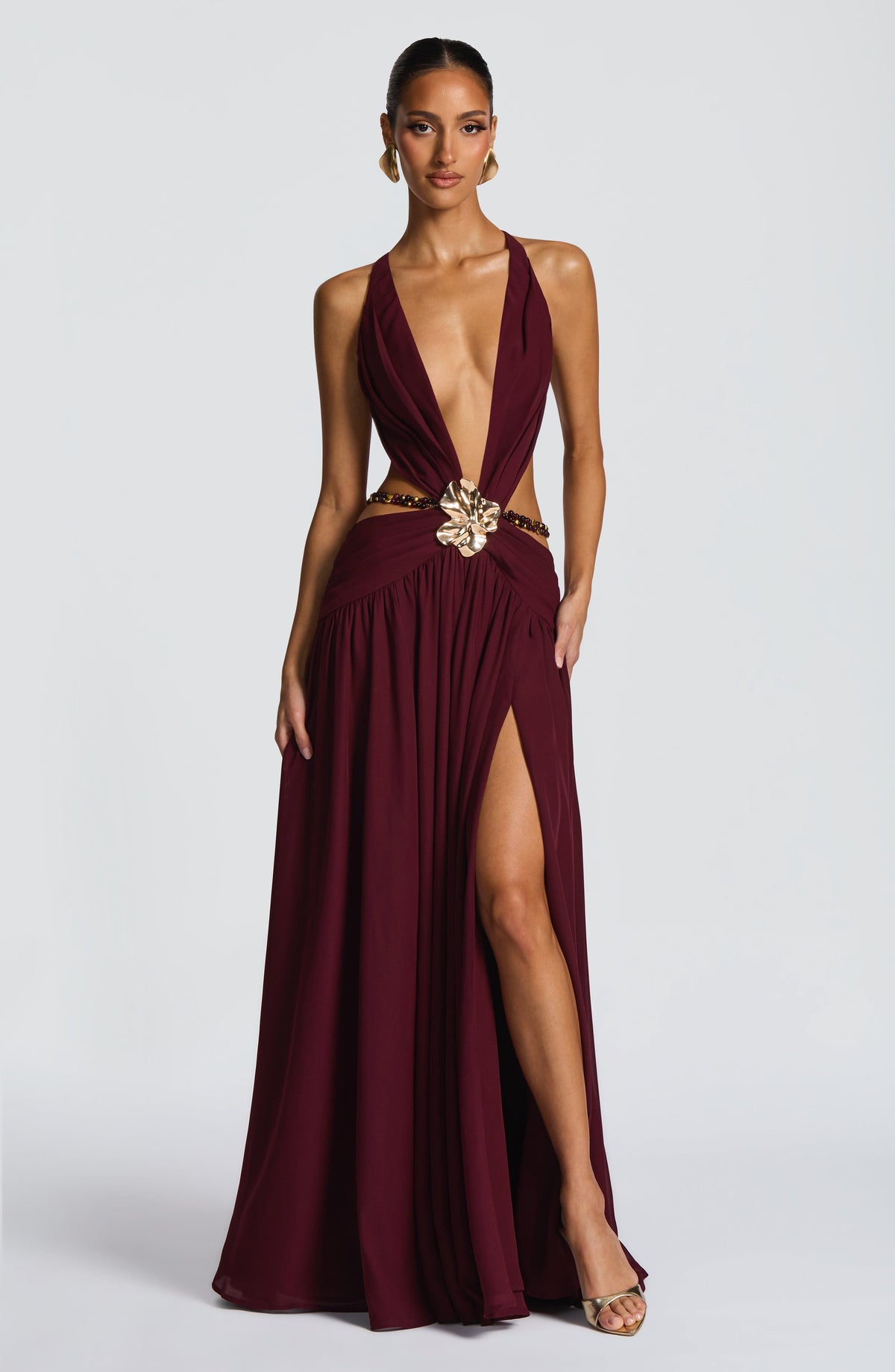 Flourenne Indianne Maxi Dress in Cherry Lacquer