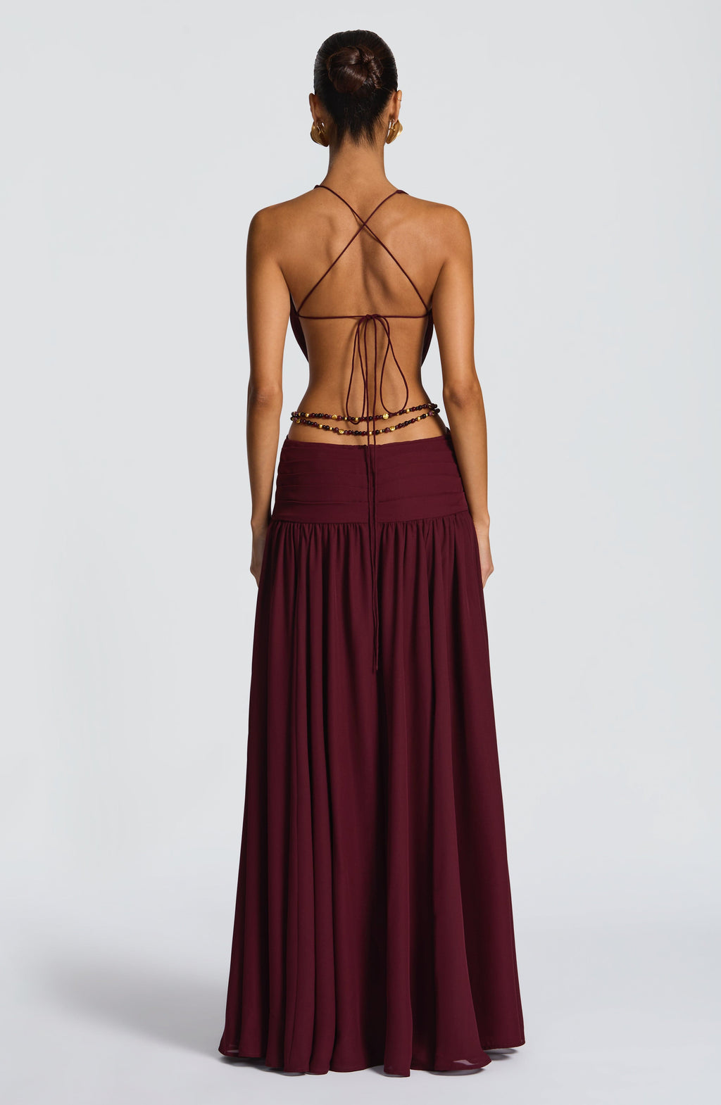 Flourenne Indianne Maxi Dress in Cherry Lacquer