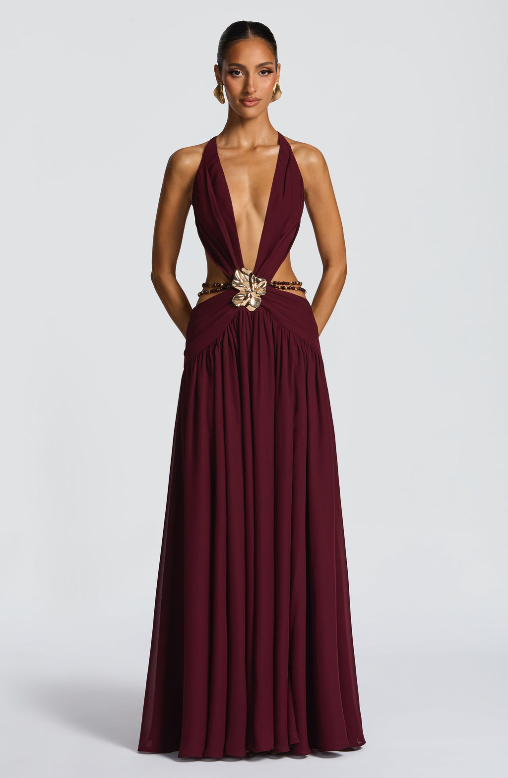 Flourenne Indianne Maxi Dress in Cherry Lacquer