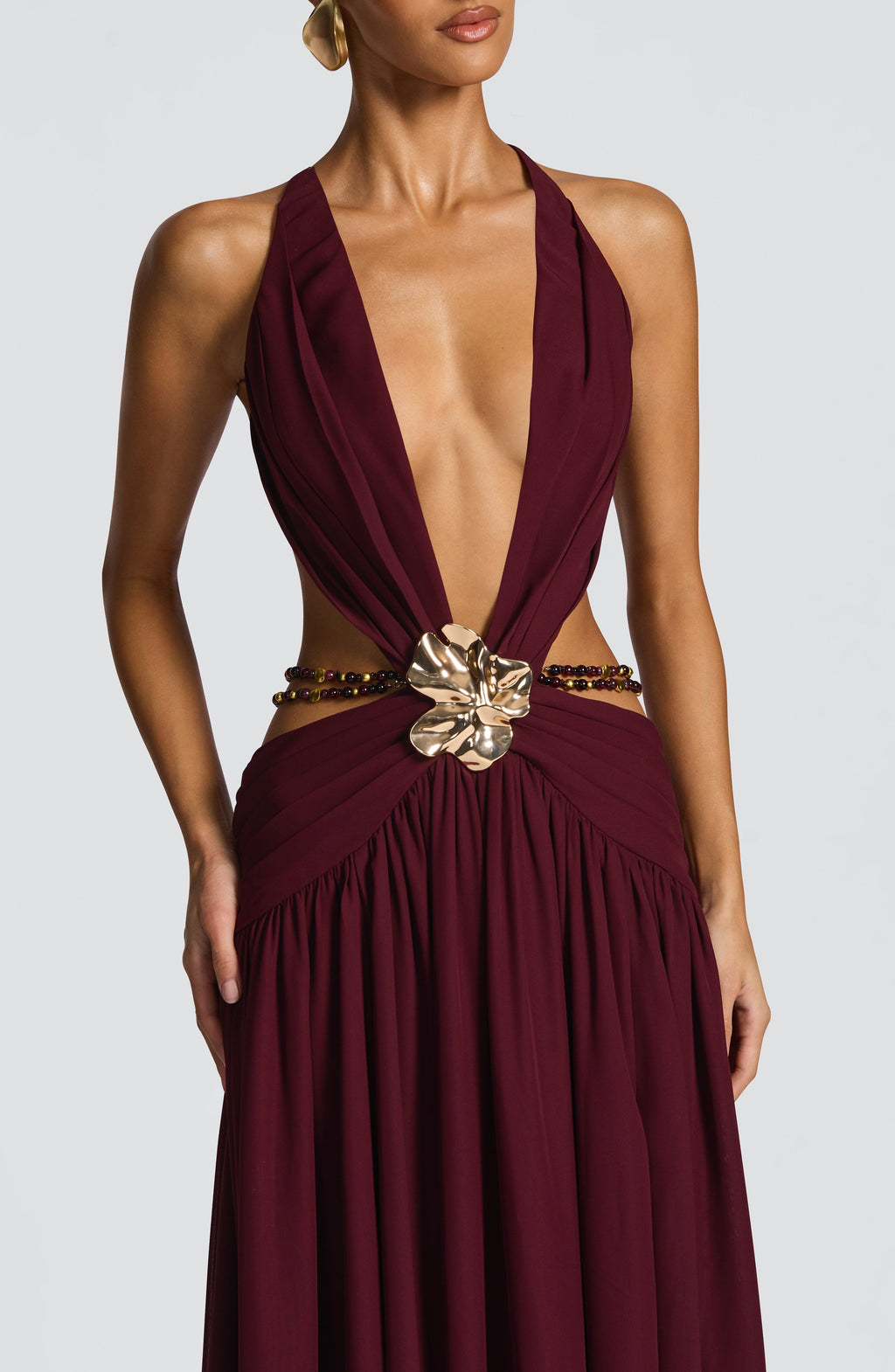 Flourenne Indianne Maxi Dress in Cherry Lacquer