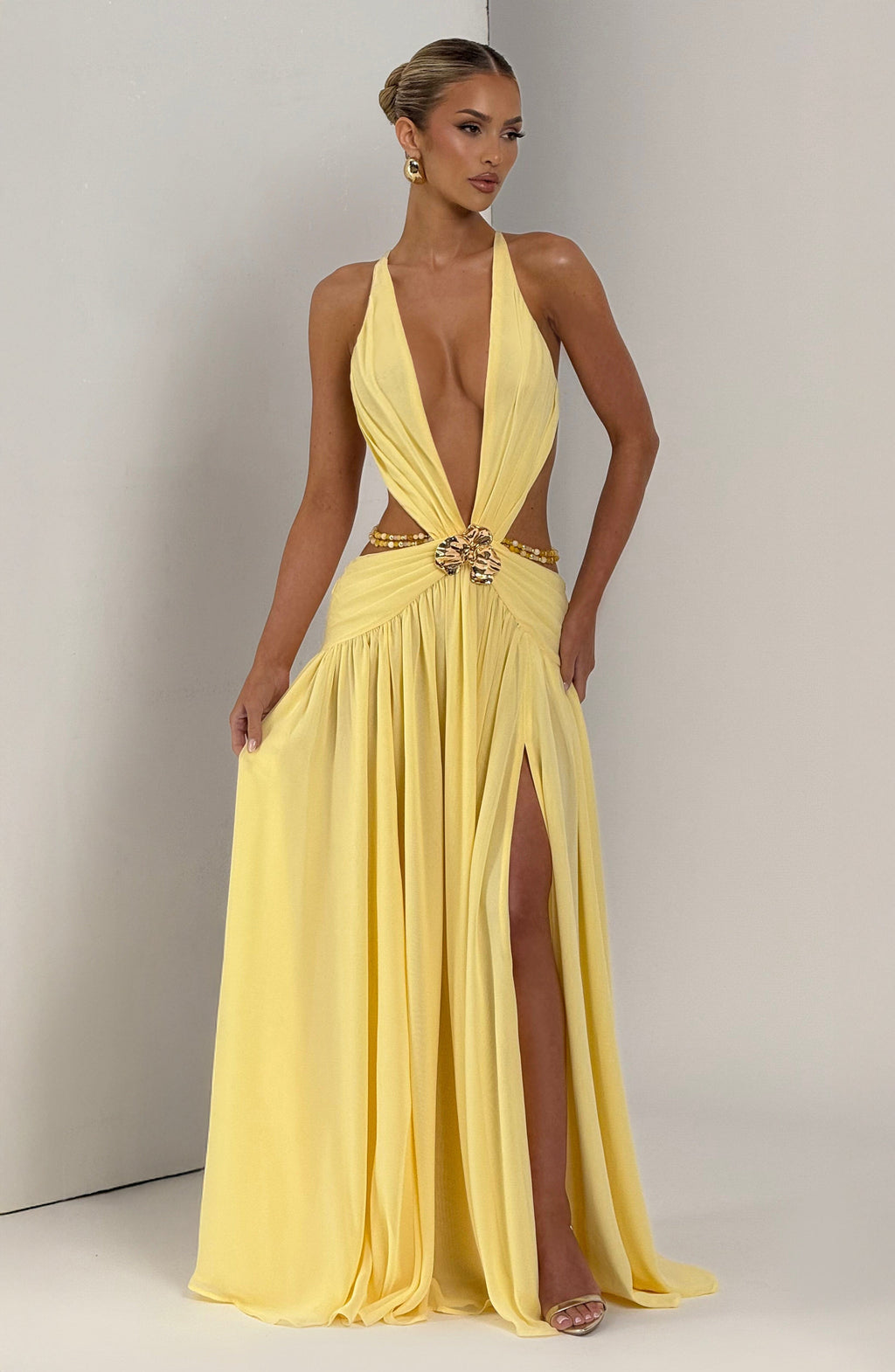 Flourenne Indianne Maxi Dress in Lemon
