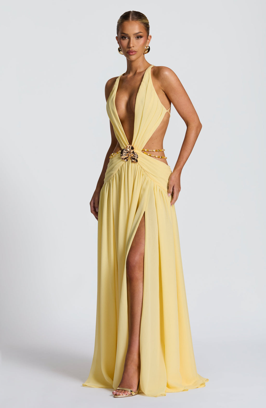 Flourenne Indianne Maxi Dress in Lemon