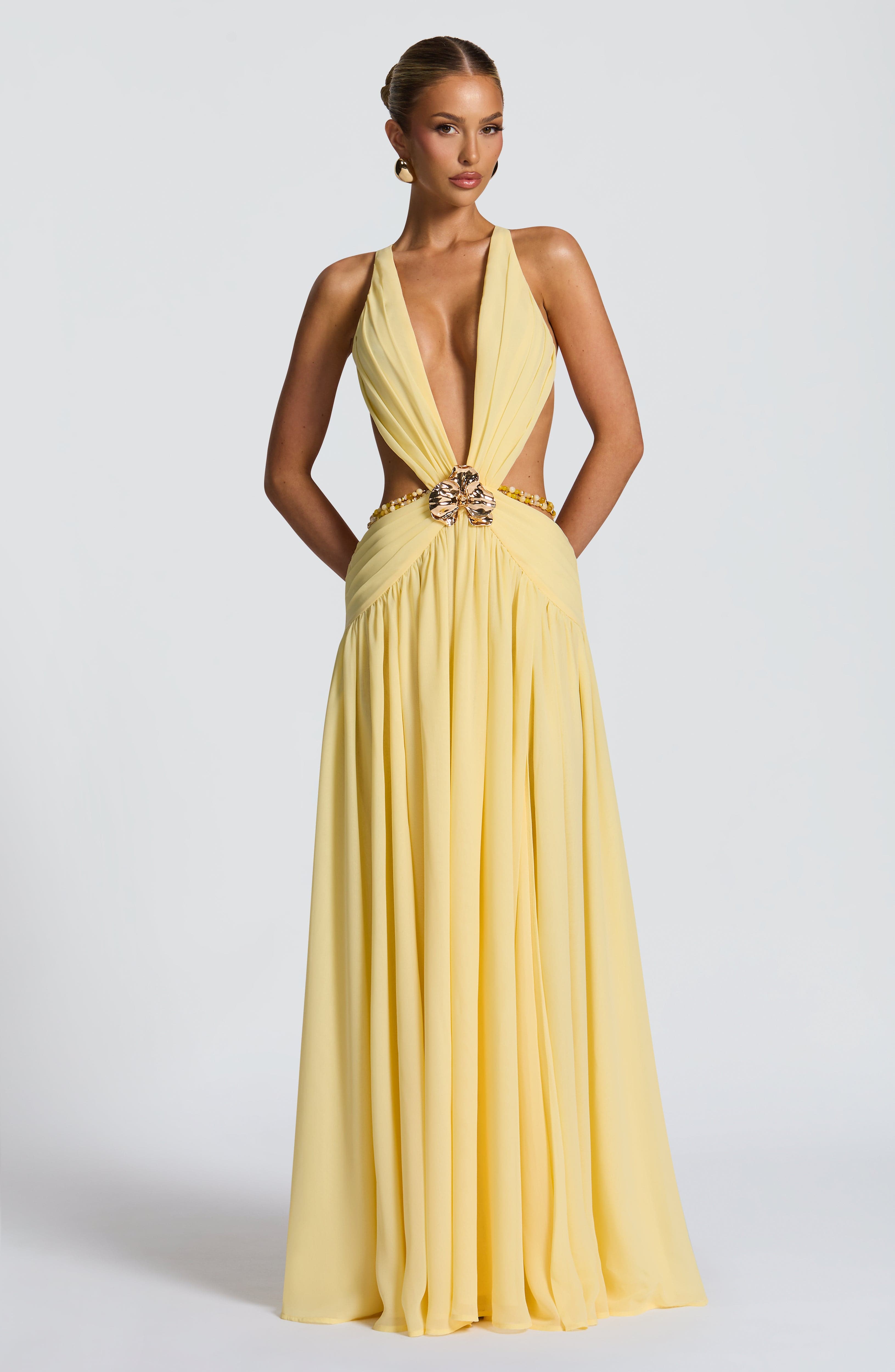Flourenne Indianne Maxi Dress in Lemon