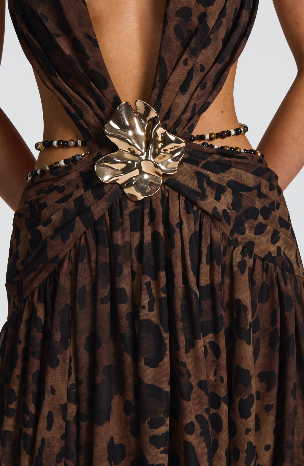 Flourenne Indianne Maxi Dress in Leopard Print