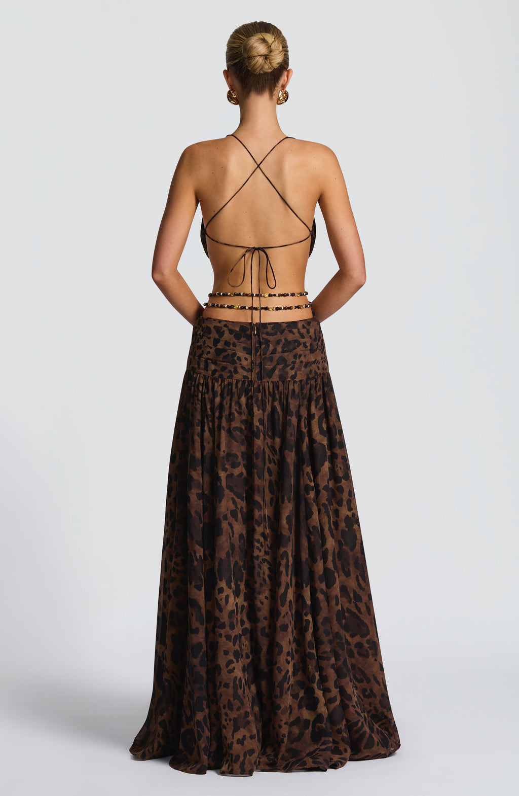 Flourenne Indianne Maxi Dress in Leopard Print