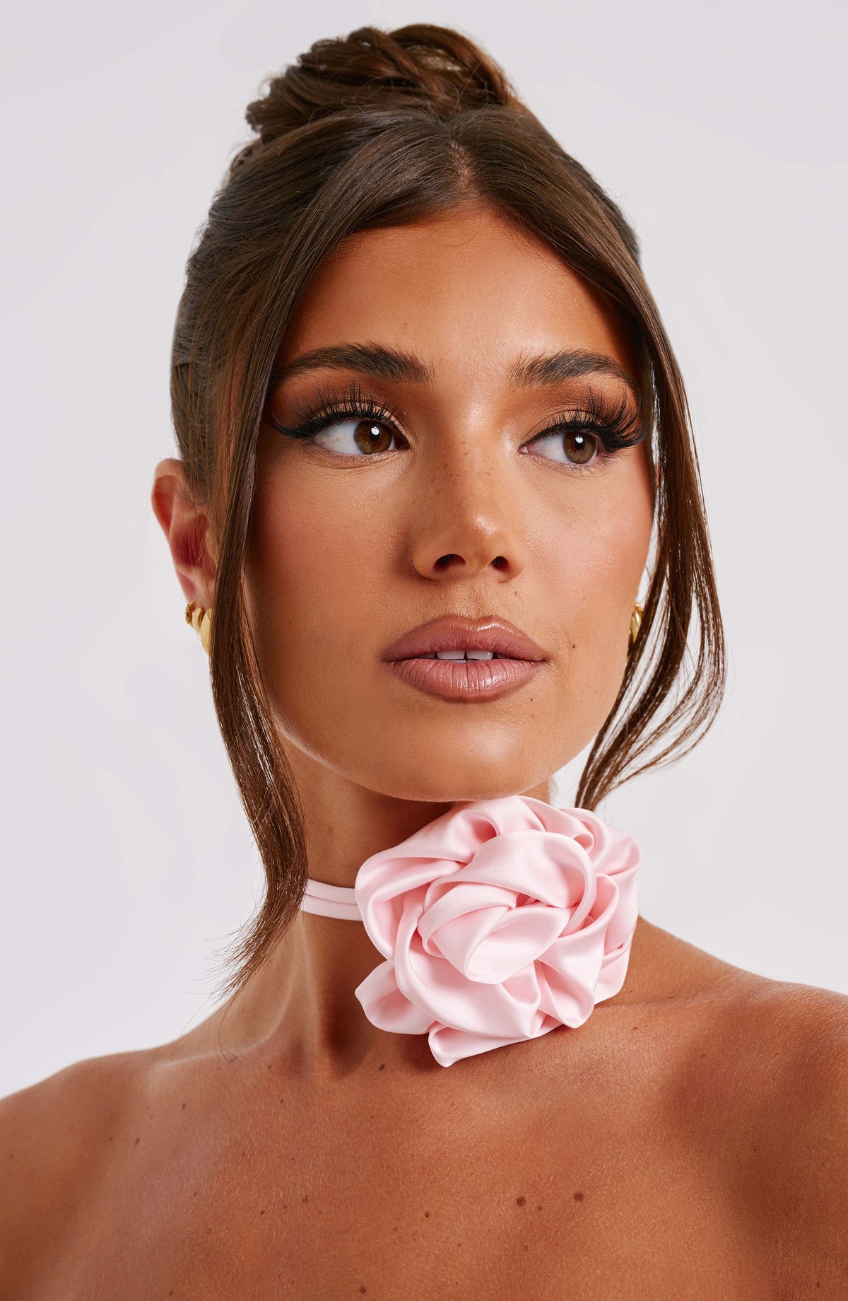 Flourenne Indira Floral Neck Tie in Blush