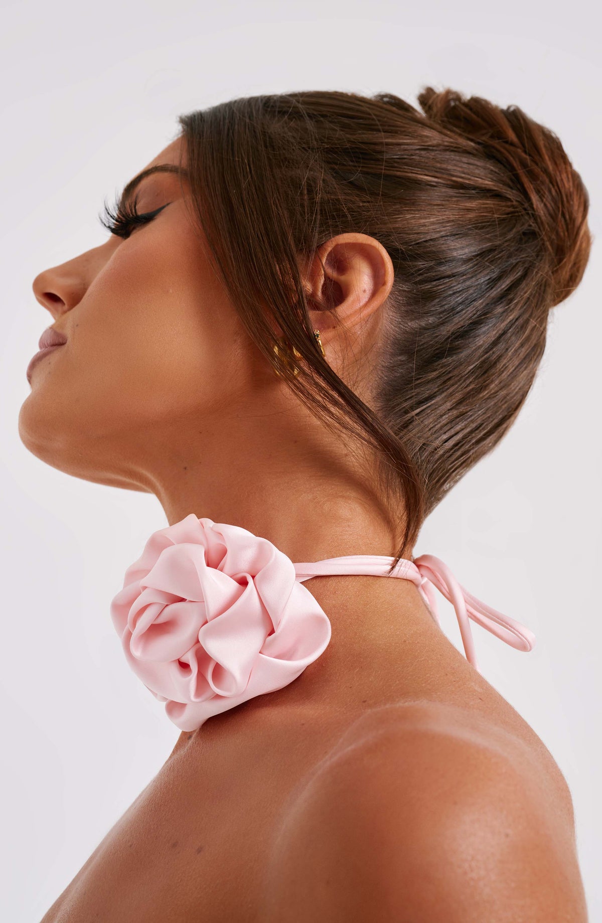 Flourenne Indira Floral Neck Tie in Blush