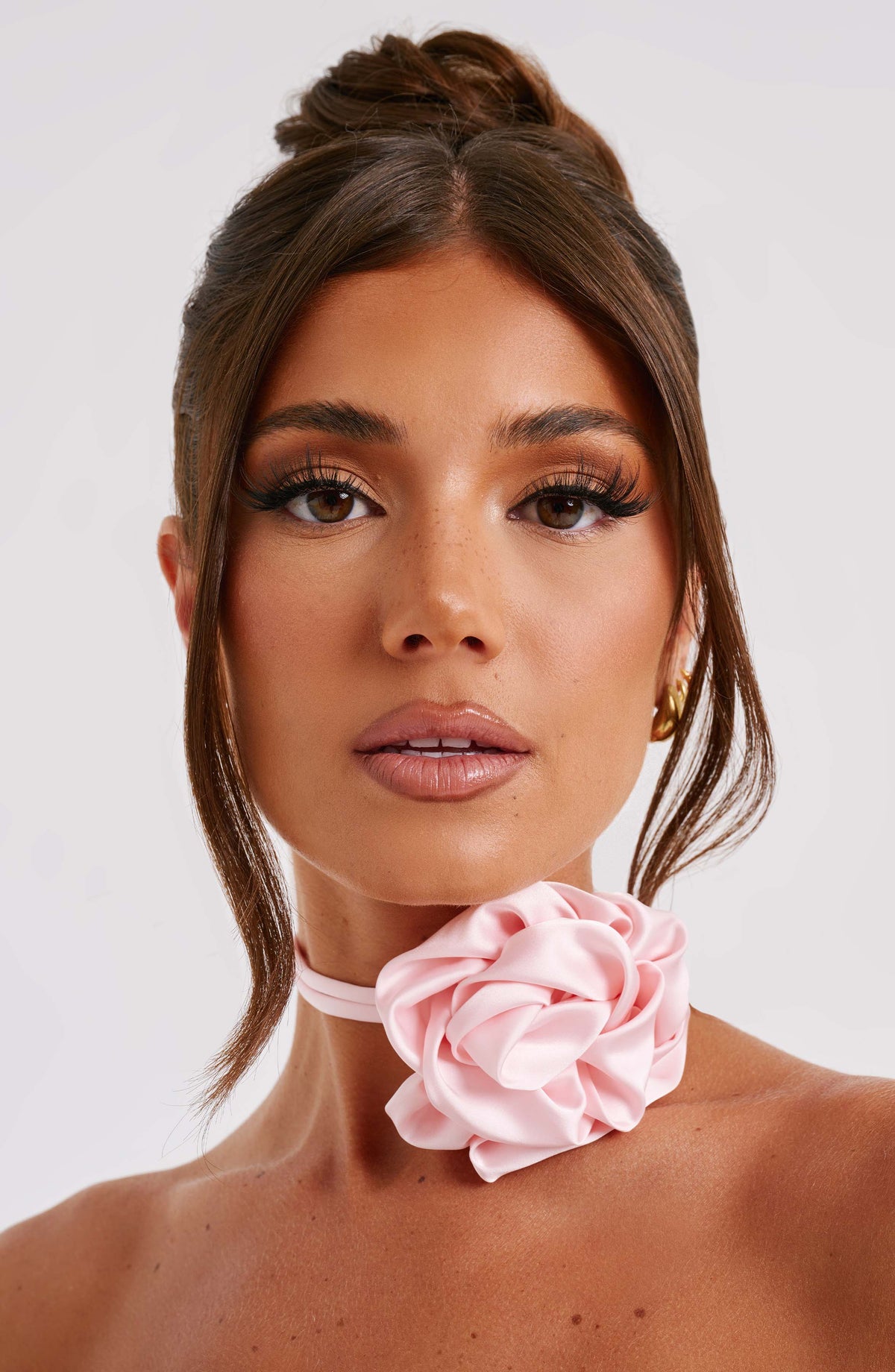 Flourenne Indira Floral Neck Tie in Blush
