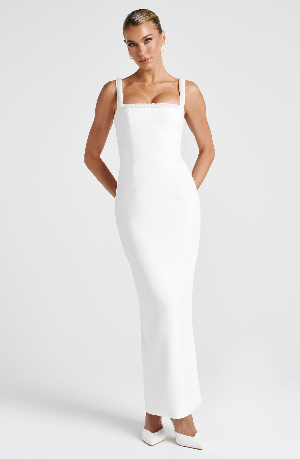 Flourenne Inessa Midaxi Dress in Ivory