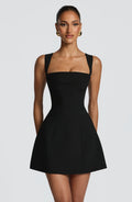 Flourenne Ionna Mini Dress in Black