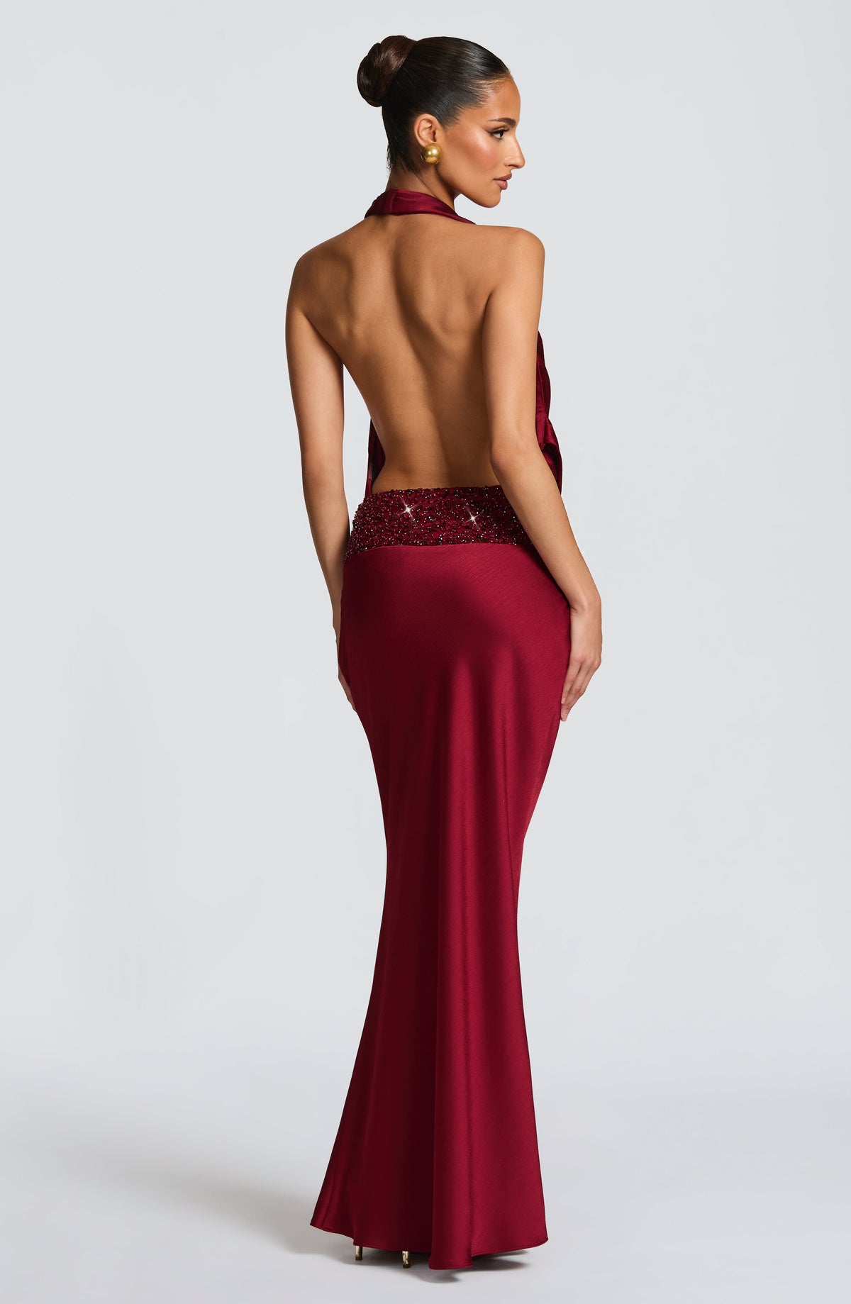 Flourenne Irina Maxi Skirt in Burgundy