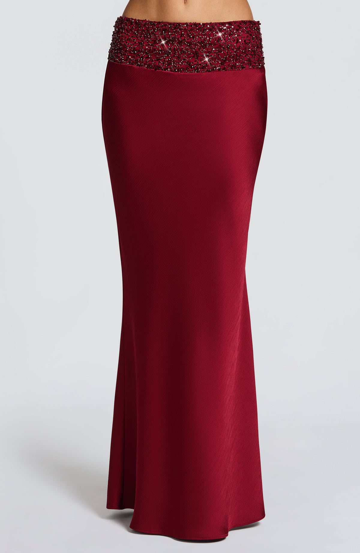 Flourenne Irina Maxi Skirt in Burgundy